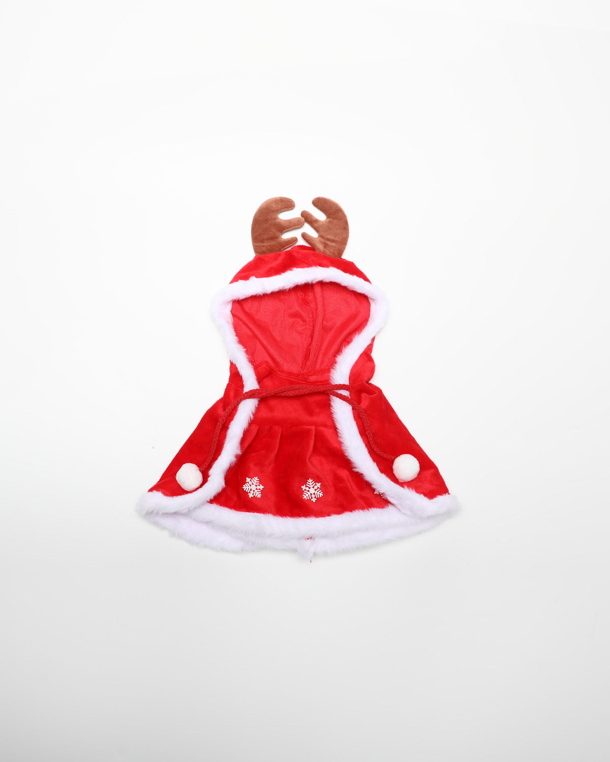 Christmas Reindeer Antler Hooded Dress - 12 Inches