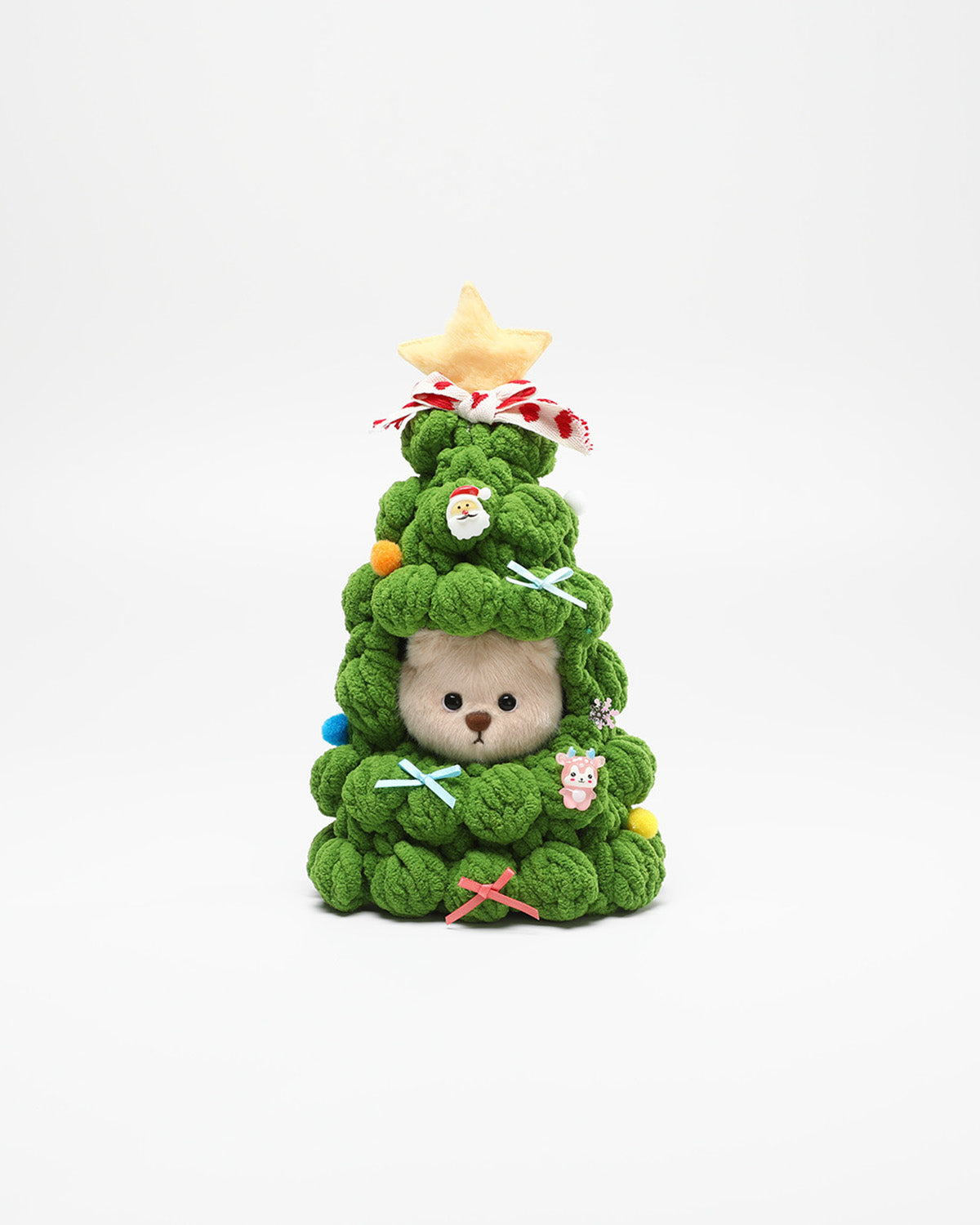 Teddy Bear & Christmas Handmade Green Tree Hood - 6 Inches