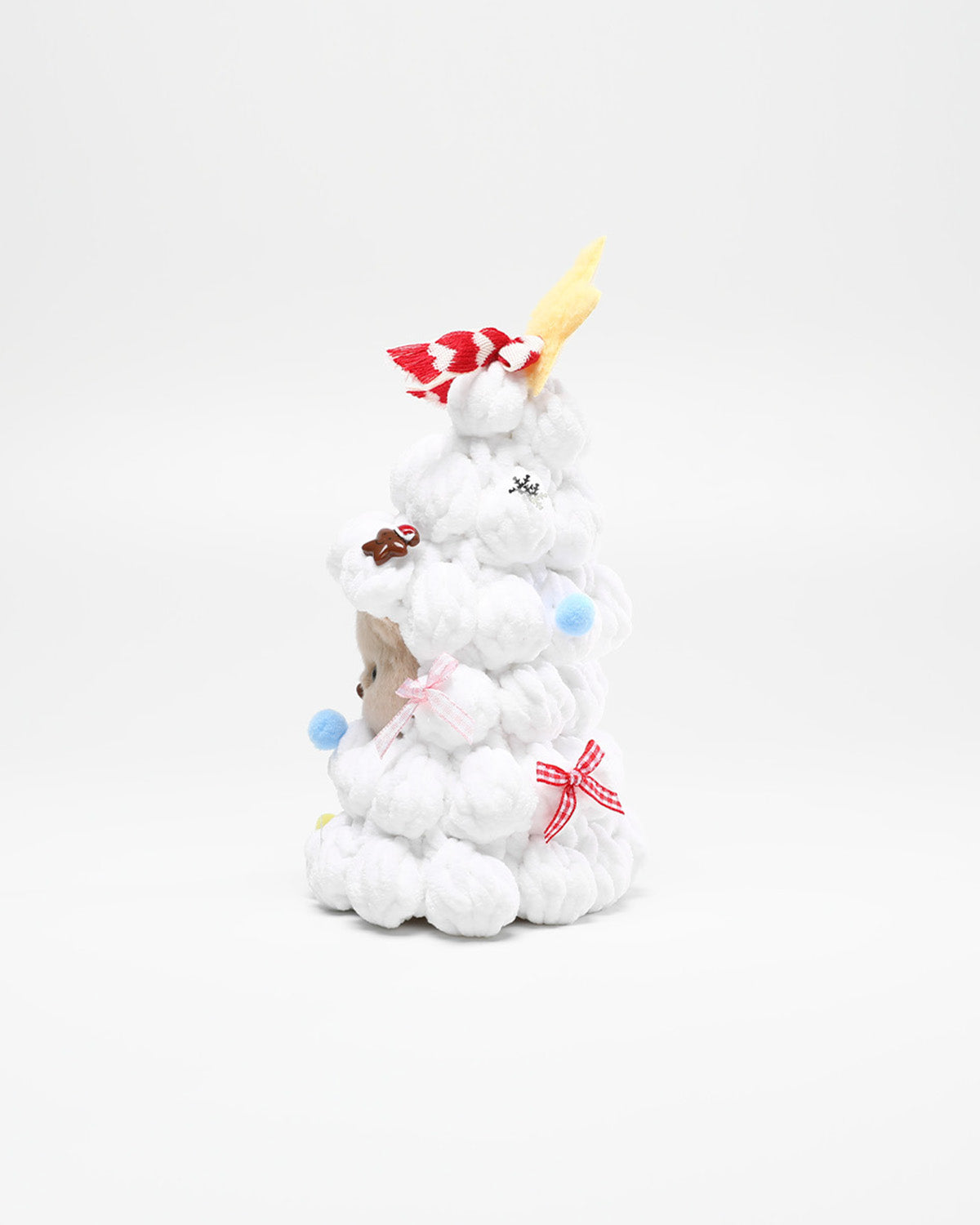 Teddy Bear & Christmas Handmade White Tree Hood - 6 Inches