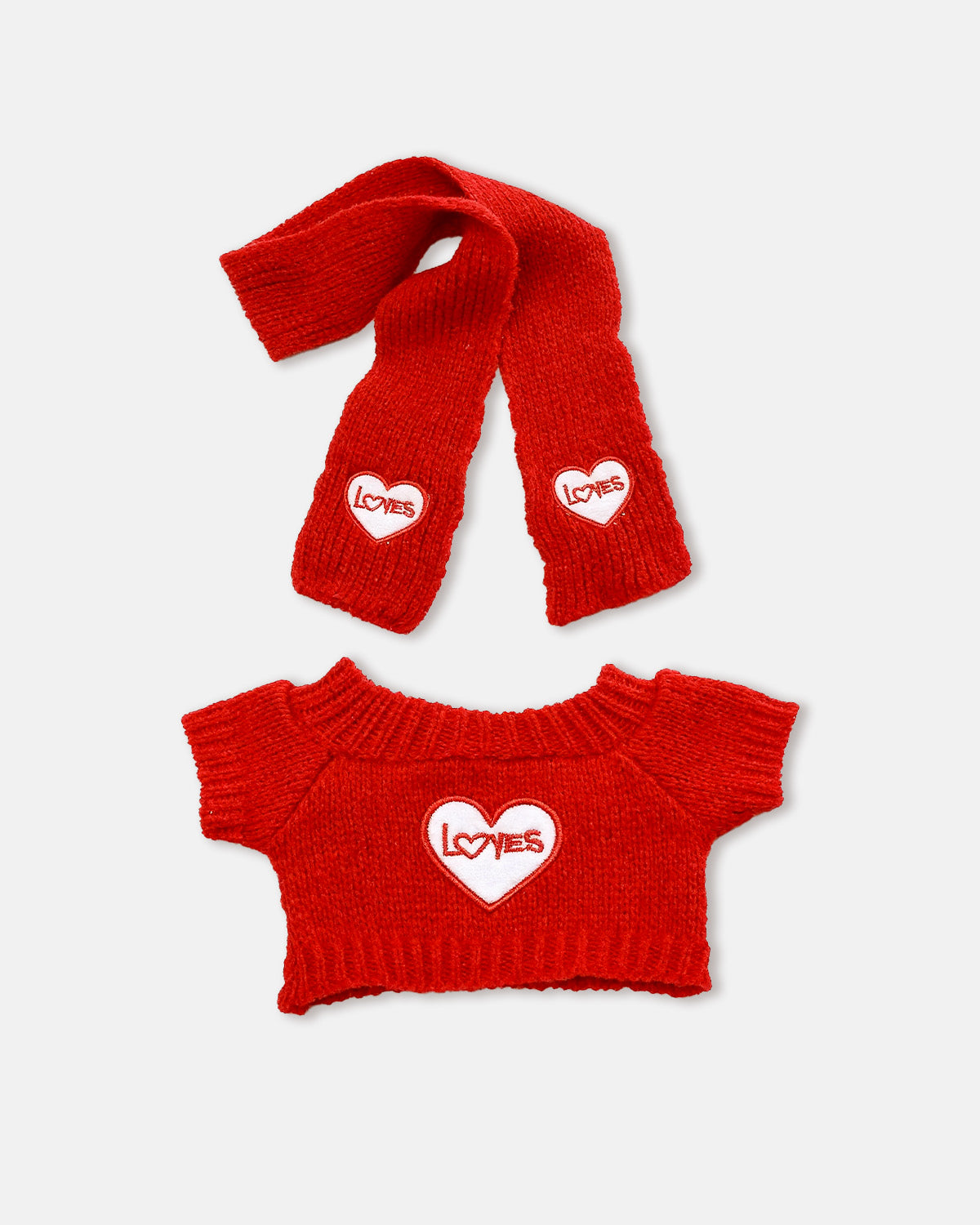 Red Heart Sweater Set - 12 Inches