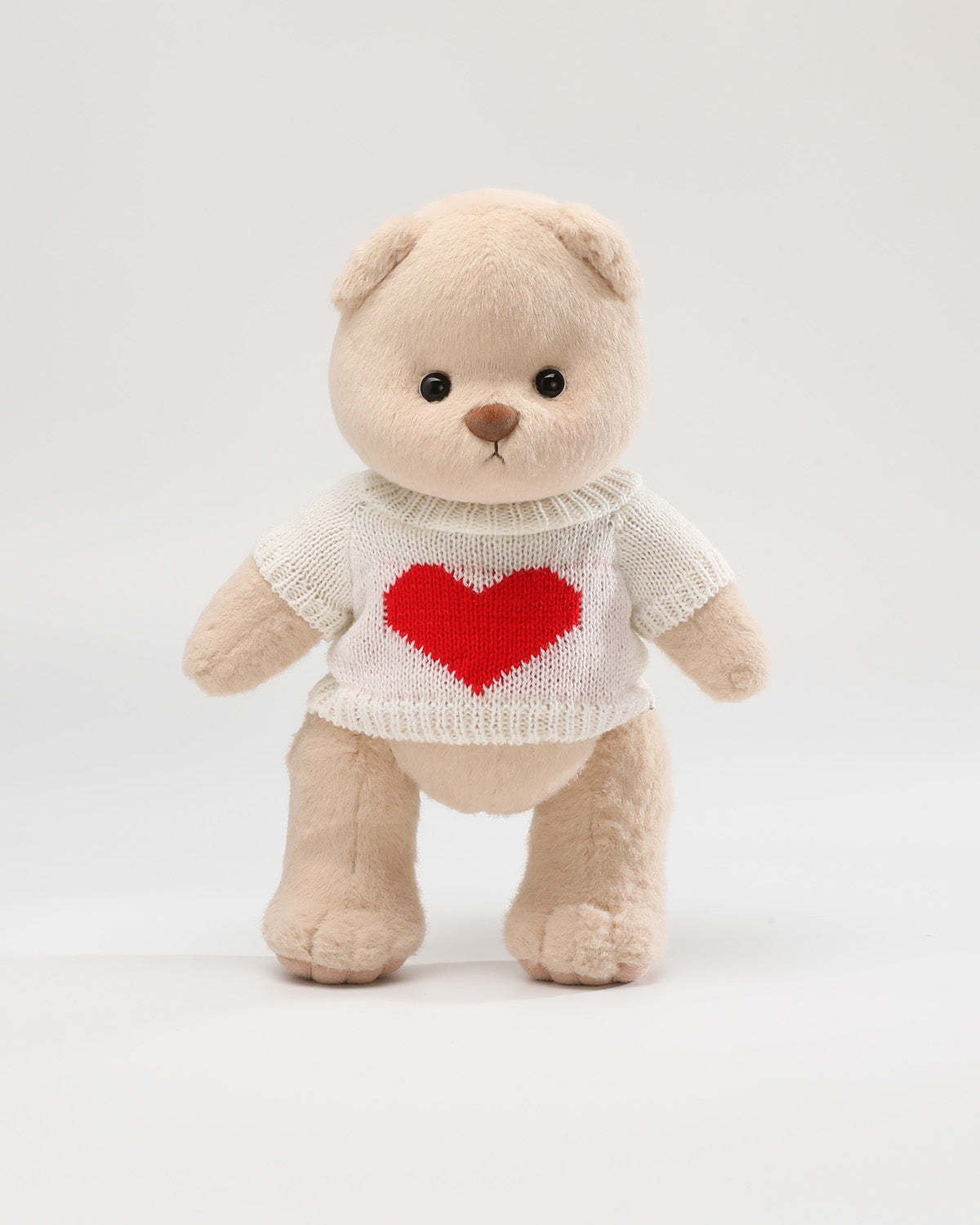 Teddy Bear & White Heart Sweater - 12 Inches
