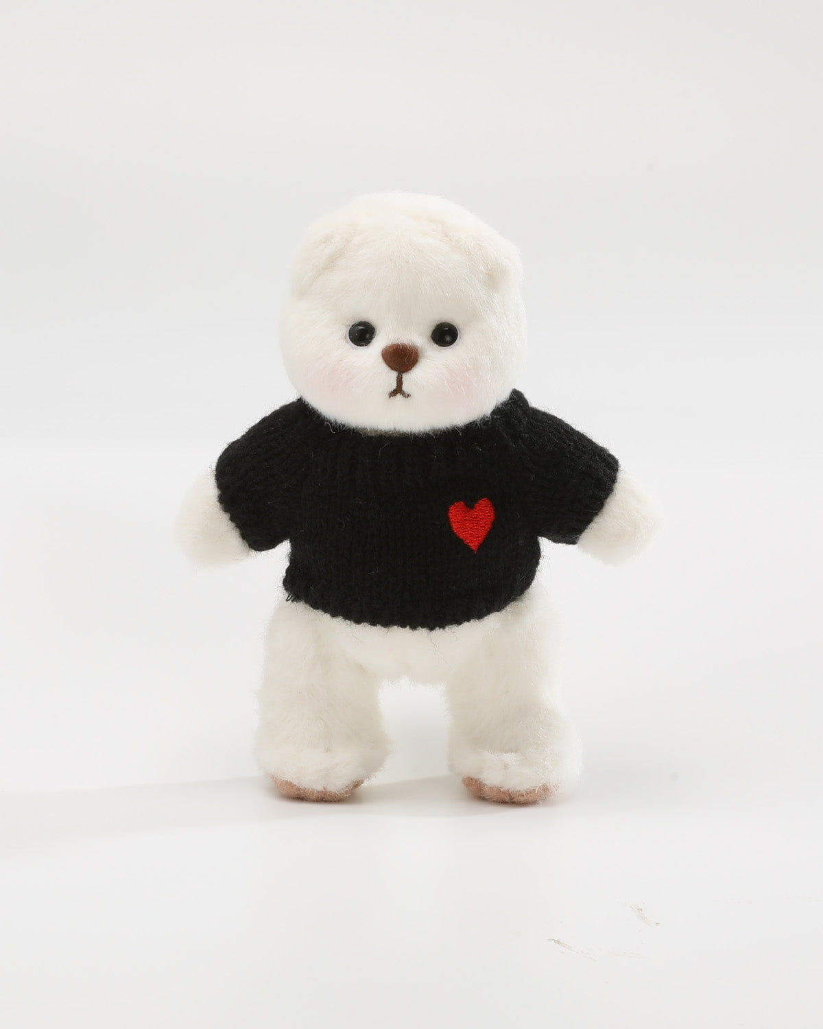 Teddy Bear & Black Heart Sweater - 6 Inches