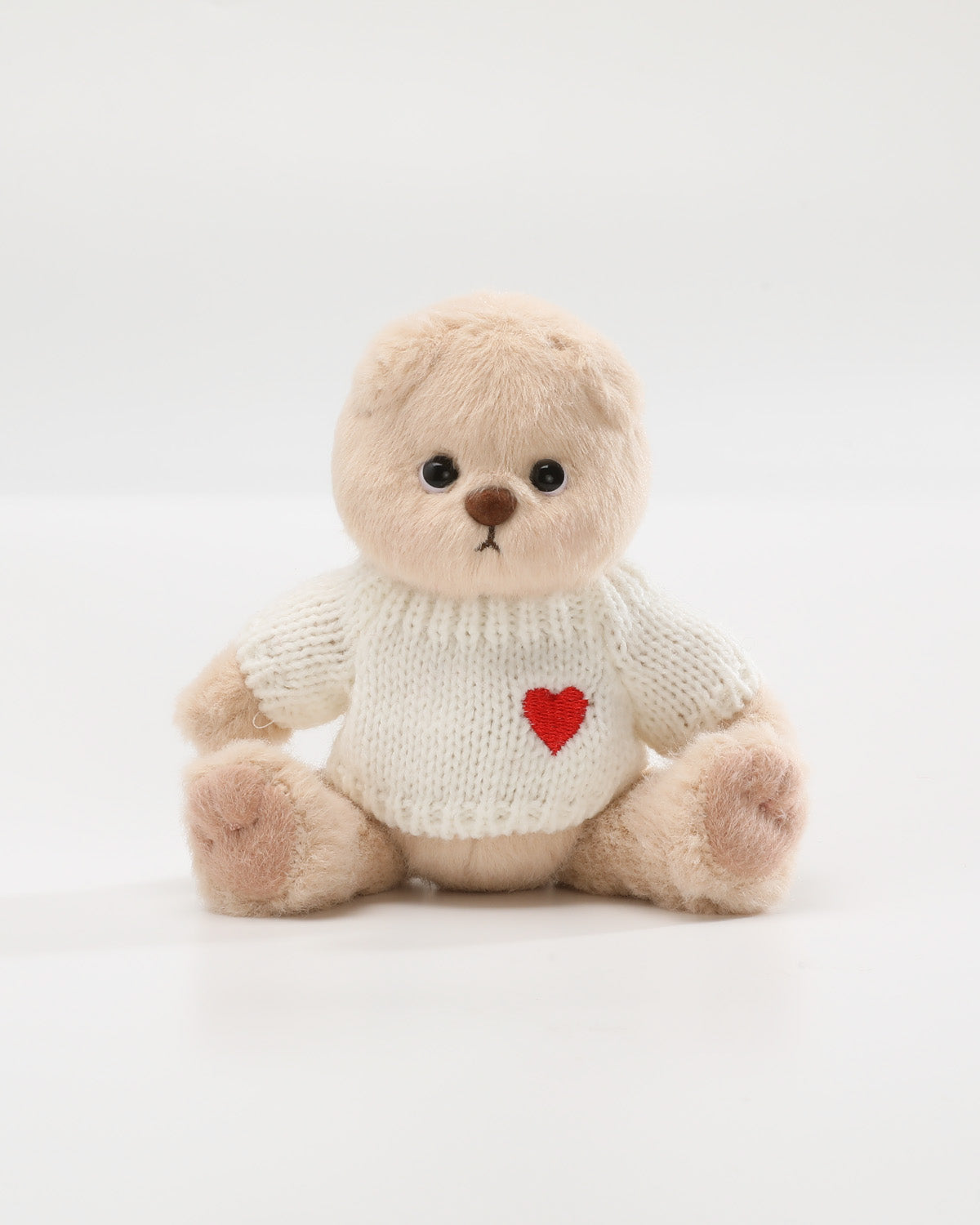 Teddy Bear & White Heart Sweater - 6 Inches