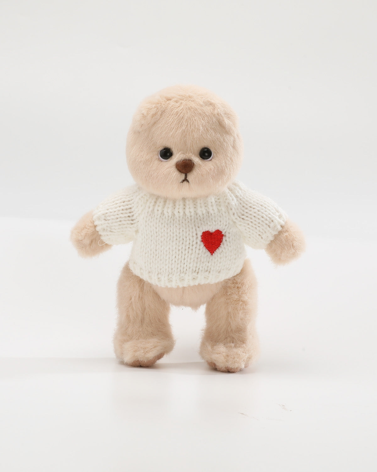 Teddy Bear & White Heart Sweater - 6 Inches