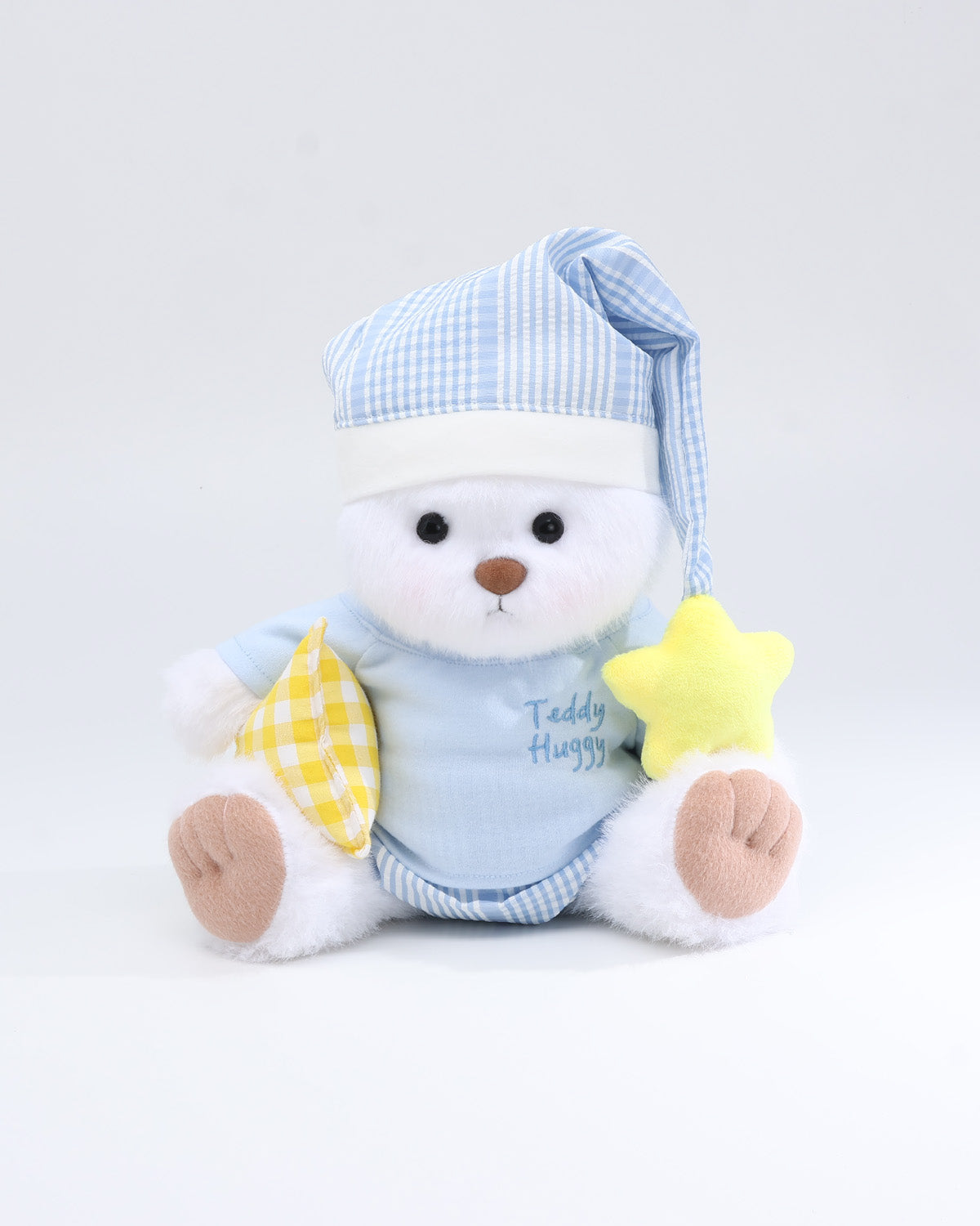 White Long Hair Bear & Self-Care Pajama Set of 4 - 12 Inches