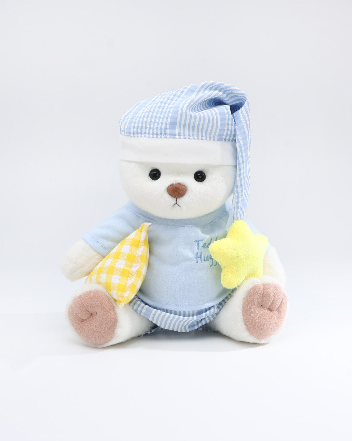 White Short Hair Bear & Self-Care Pajama Set of 4 - 12 Inches