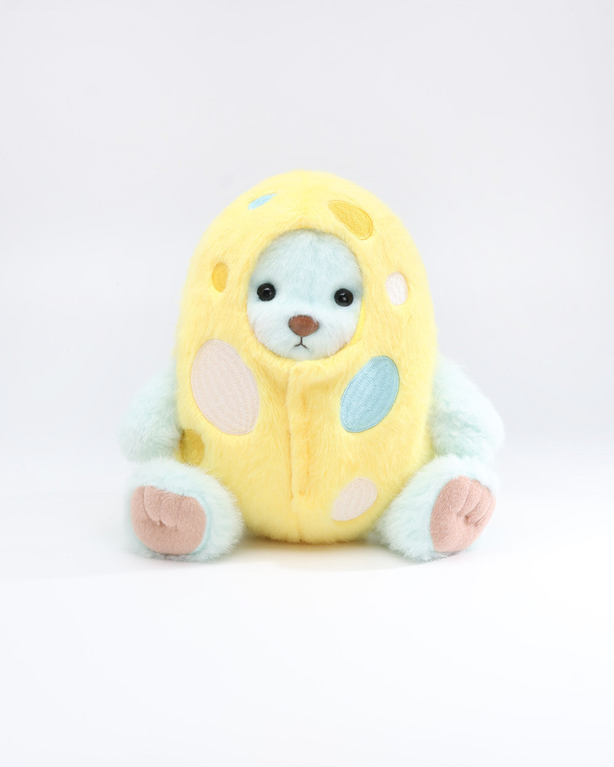 (Easter New In) Mint Blue Long Hair Bear & Easter Egg Adventure Jumpsuit - 12 Inches
