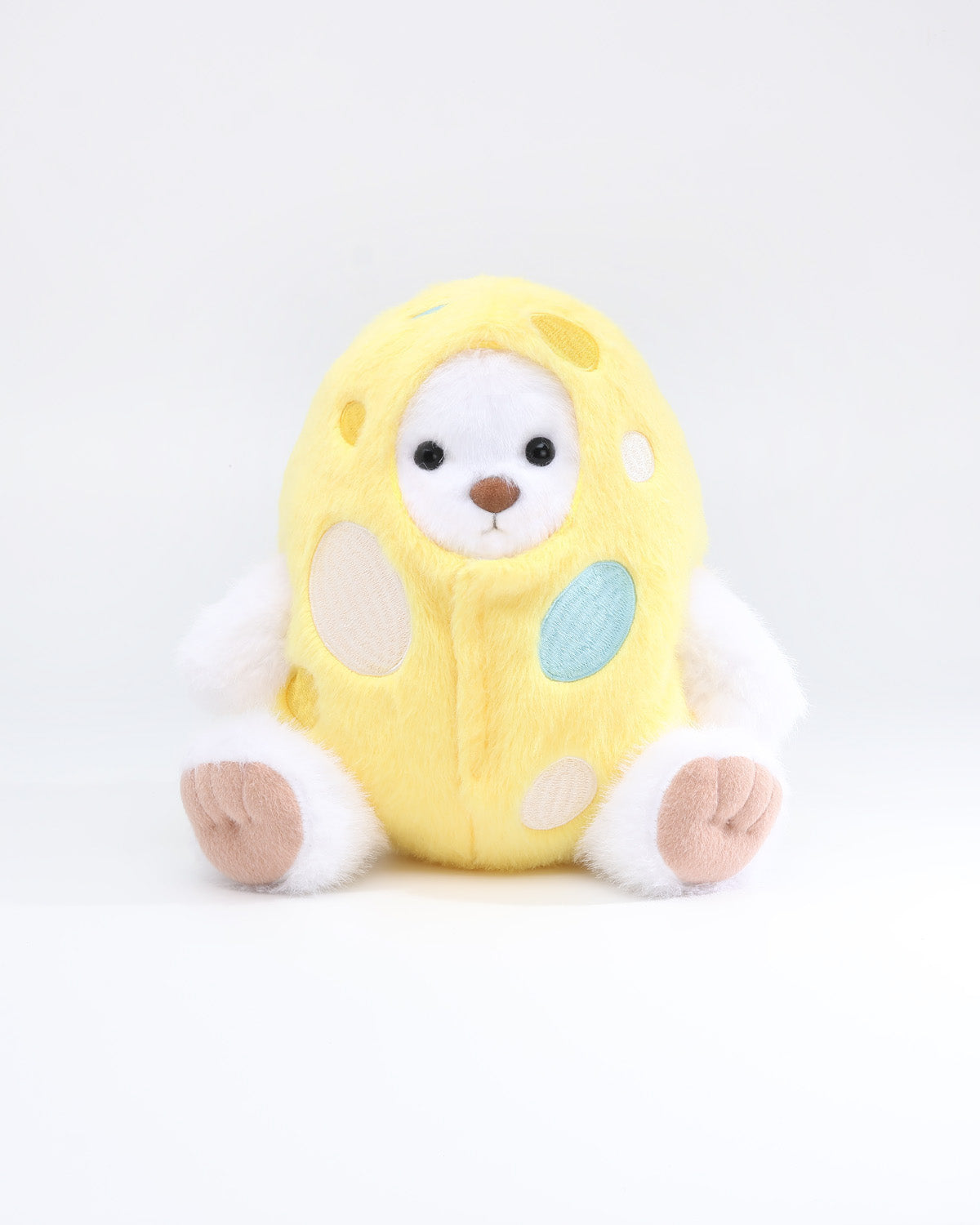 (Easter New In) White Long Hair Bear & Easter Egg Adventure Jumpsuit - 12 Inches
