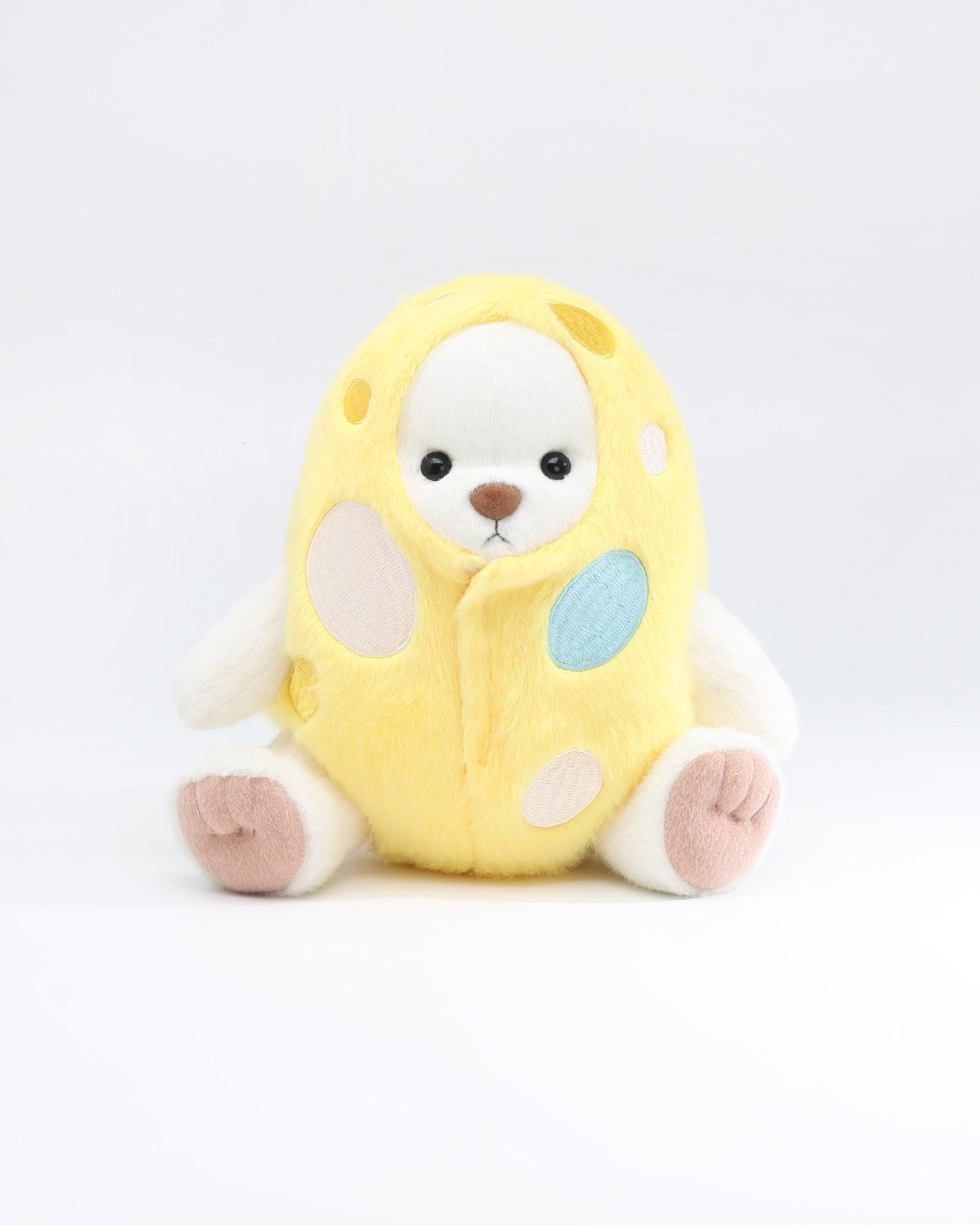 (Easter New In) White Short Hair Bear & Easter Egg Adventure Jumpsuit - 12 Inches