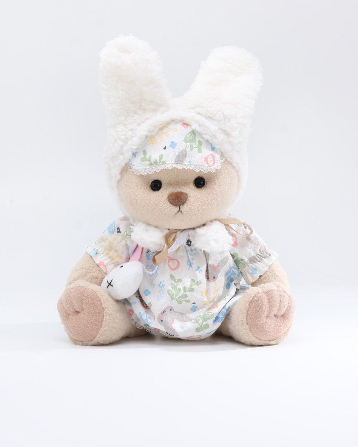 (Easter New In) Milk Tea Short Hair Bear & Dreamy Bunny Dress Set - 12 Inches