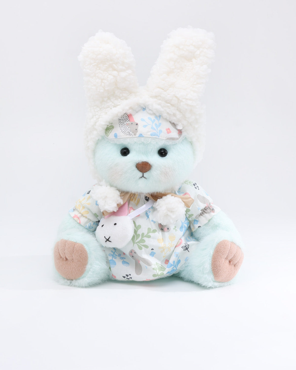 (Easter New In) Mint Blue Long Hair Bear & Dreamy Bunny Dress Set - 12 Inches