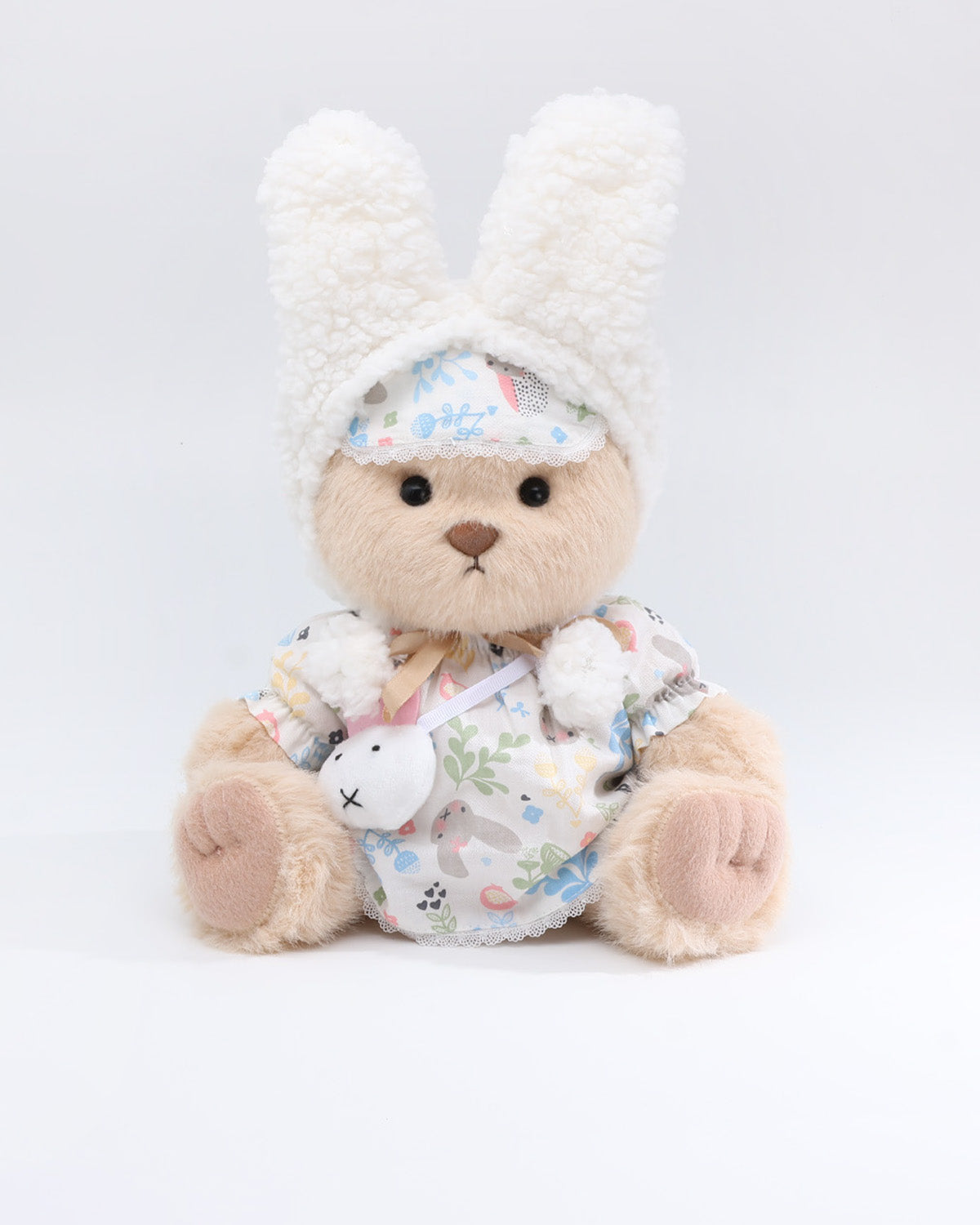 (Easter New In) Milk Tea Long Hair Bear & Dreamy Bunny Dress Set - 12 Inches