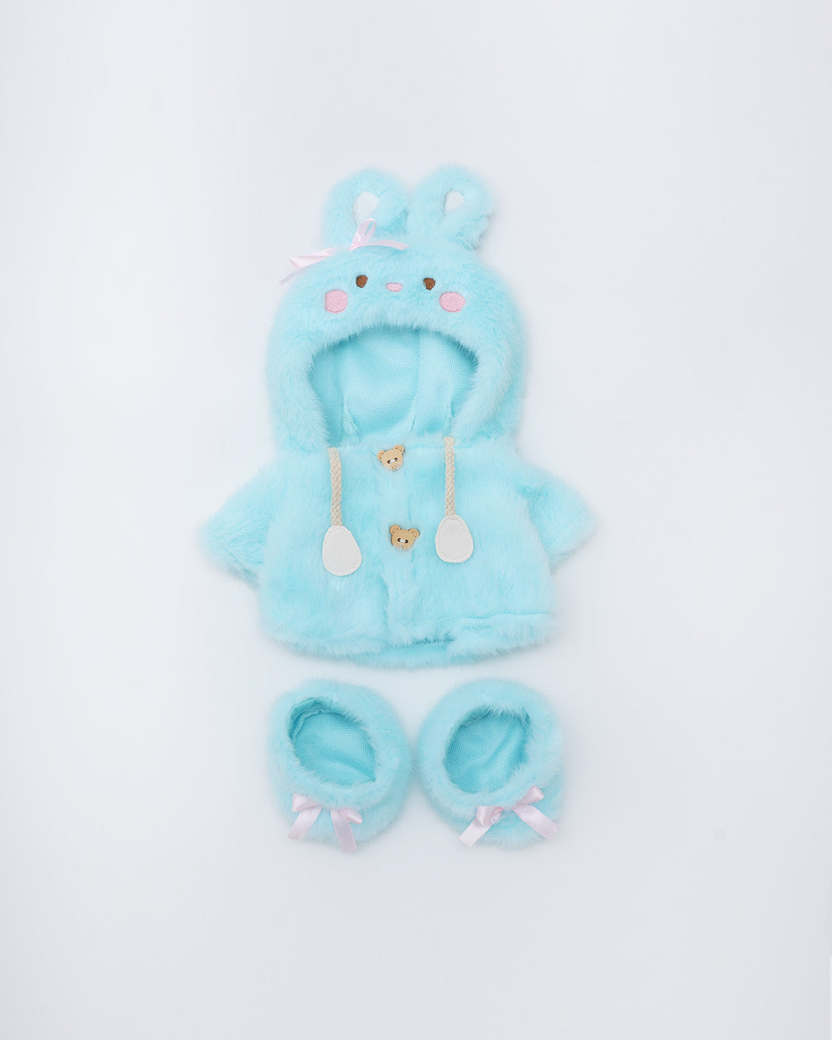 (Easter New In) Blue Plush Bunny Hoodie Dress Set - 12 Inches