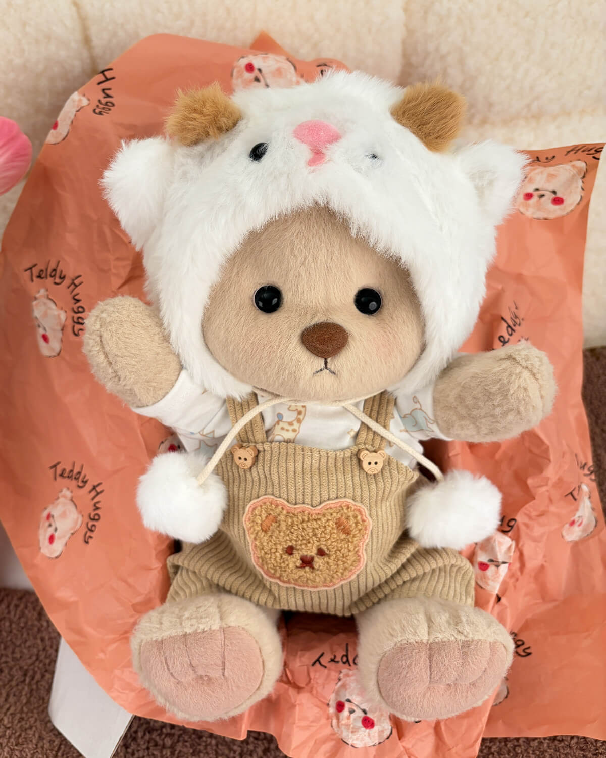 Teddy Bear & White Sheep Overalls Set of 3 - 12 Inches – Teddy Huggy