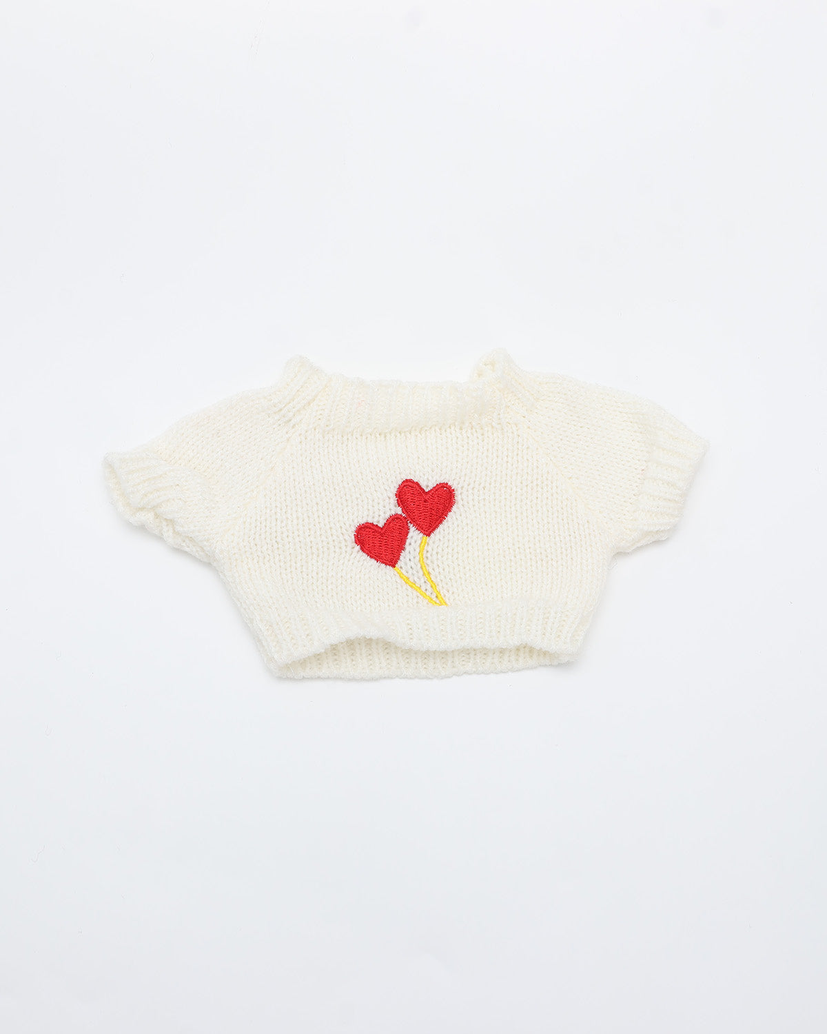 (Mother's Day New In) White Double Heart Sweater - 12 Inches