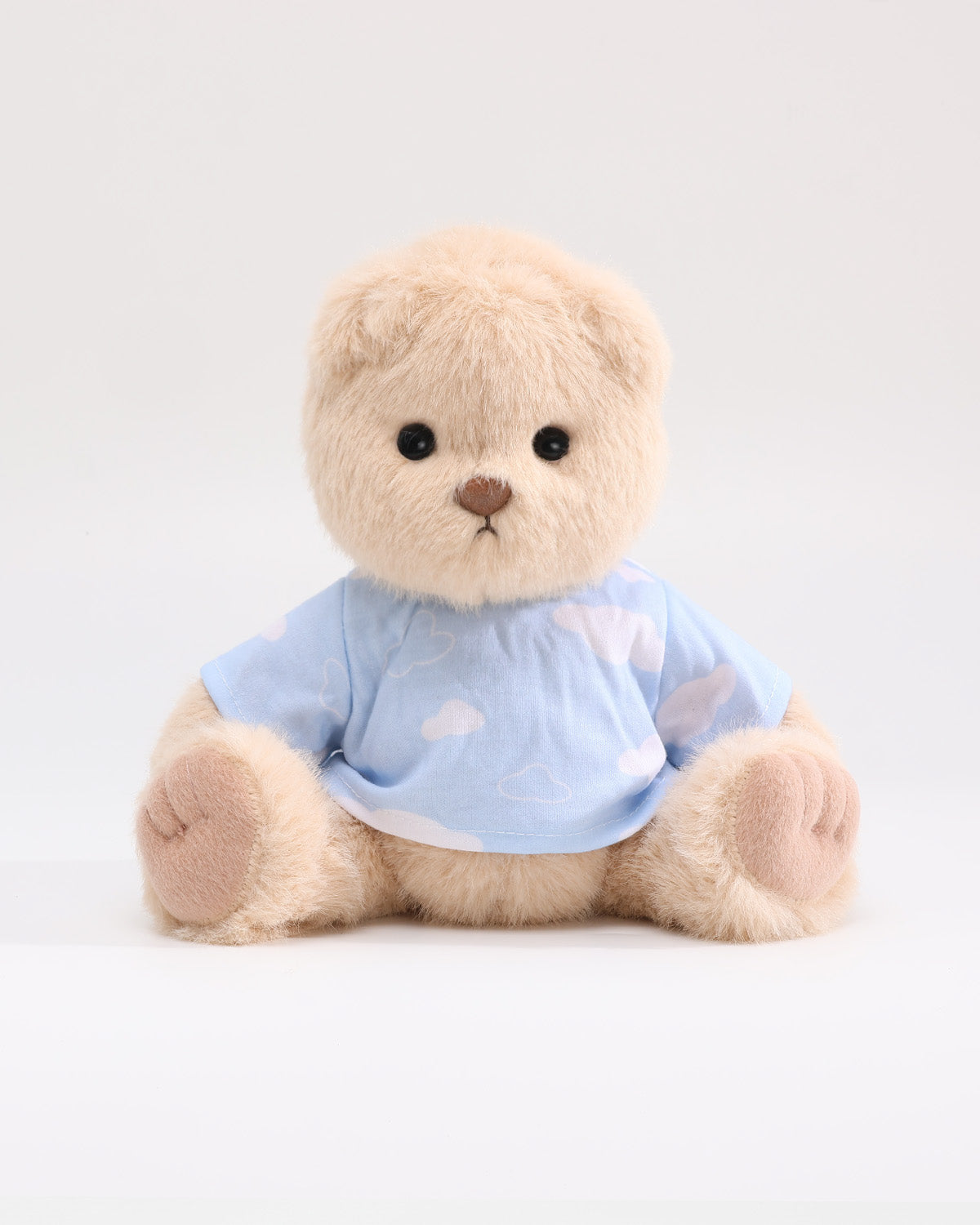 Milk Tea Long Hair Bear & Blue Cloud T-Shirt - 12 Inches
