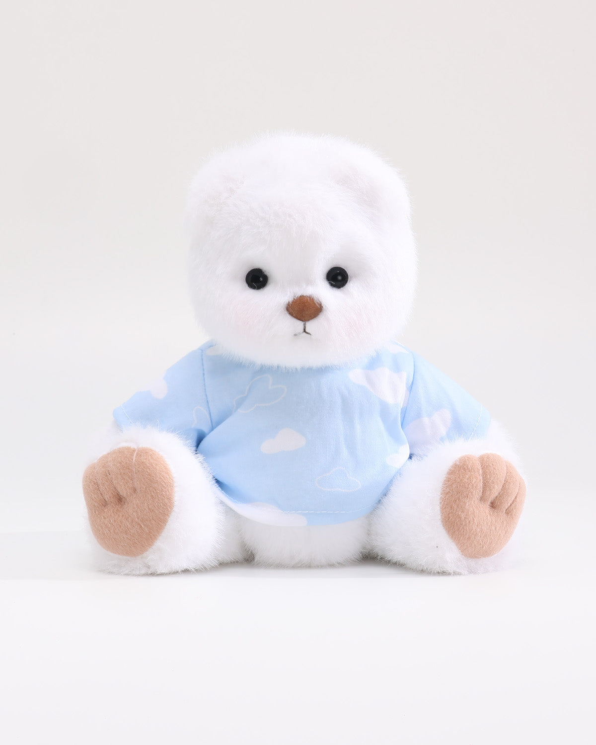 White Long Hair Bear & Blue Cloud T-Shirt - 12 Inches