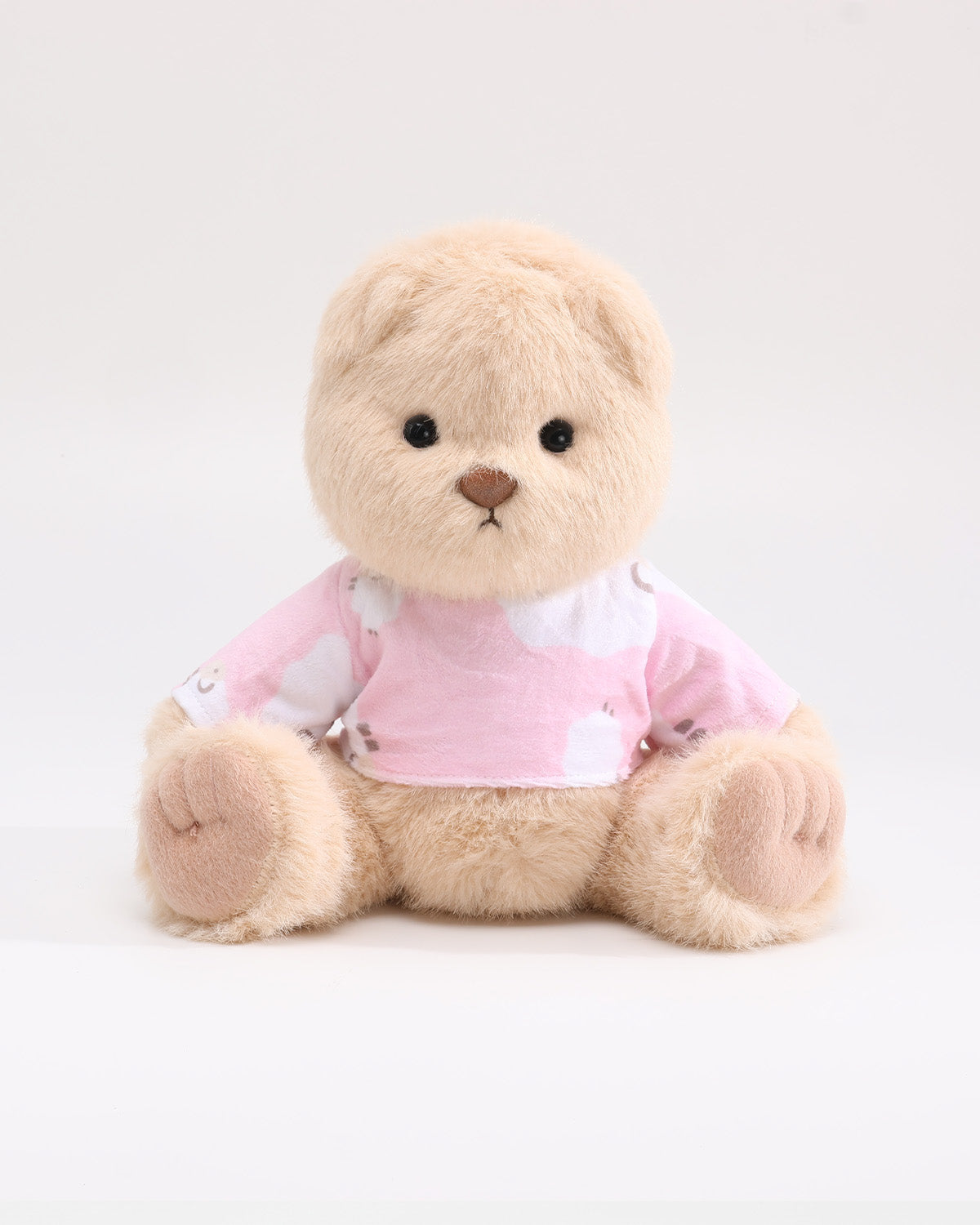 Milk Tea Long Hair Bear & Pink Sheep T-Shirt - 12 Inches