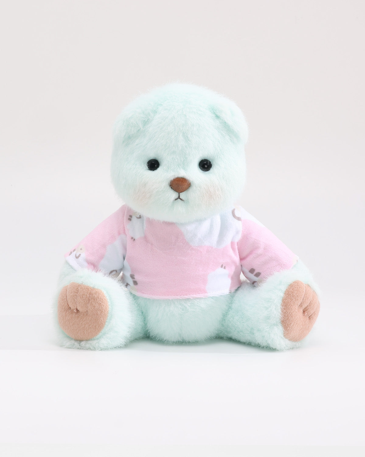 Mint Blue Long Hair Bear & Pink Sheep T-Shirt - 12 Inches