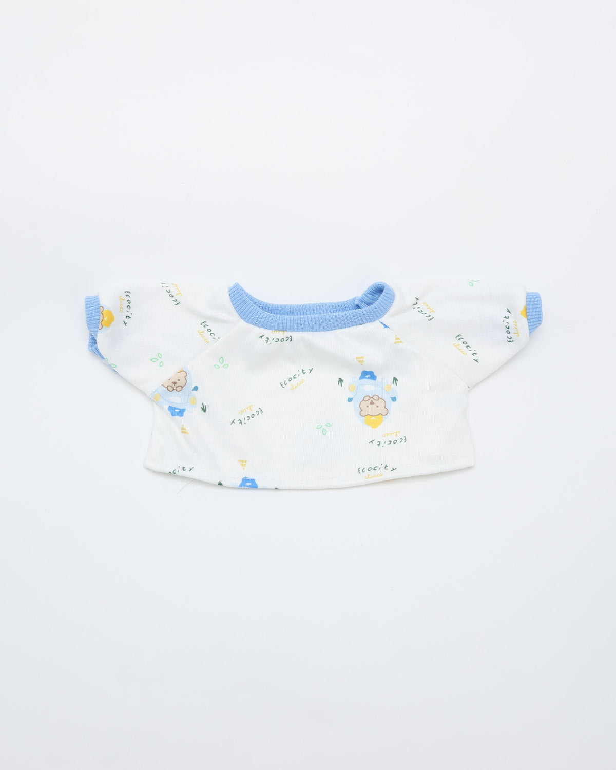 White Bear T-Shirt with Blue Trim - 12 Inches