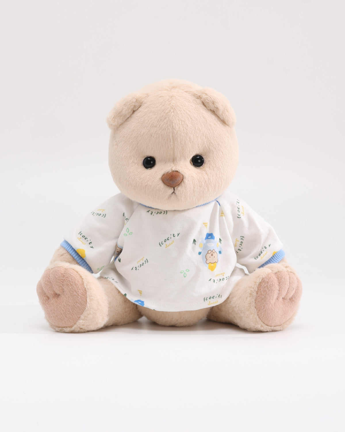 Teddy Bear & White Bear T-Shirt with Blue Trim - 12 Inches