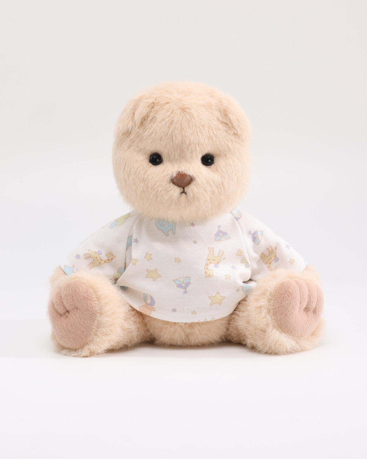 Milk Tea Long Hair Bear & White Dreamy Elephant T-Shirt - 12 Inches