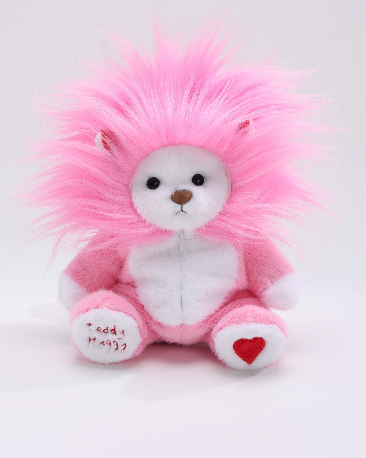 White Long Hair Bear & Pink Lion Jumpsuit - 12 Inches