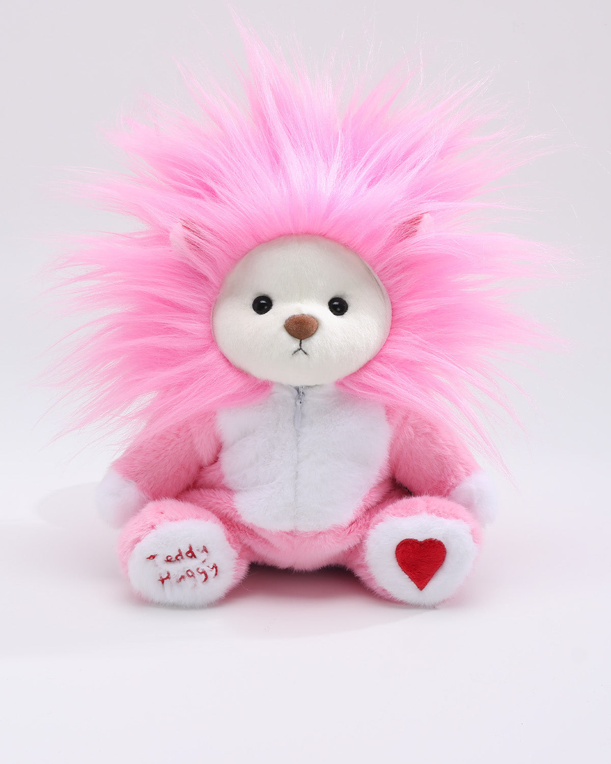 White Short Hair Bear & Pink Lion Jumpsuit - 12 Inches