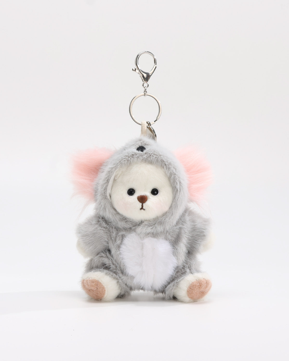 (Mother's Day New In) White Short Hair Bear & Gray Koala Jumpsuit - 6 Inches
