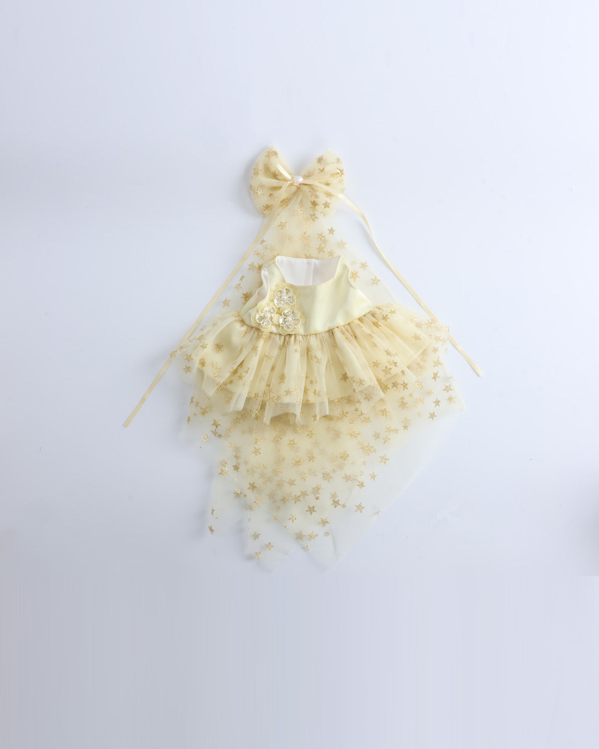 Yellow Star Tulle Dress Set of 2 - 12 Inches