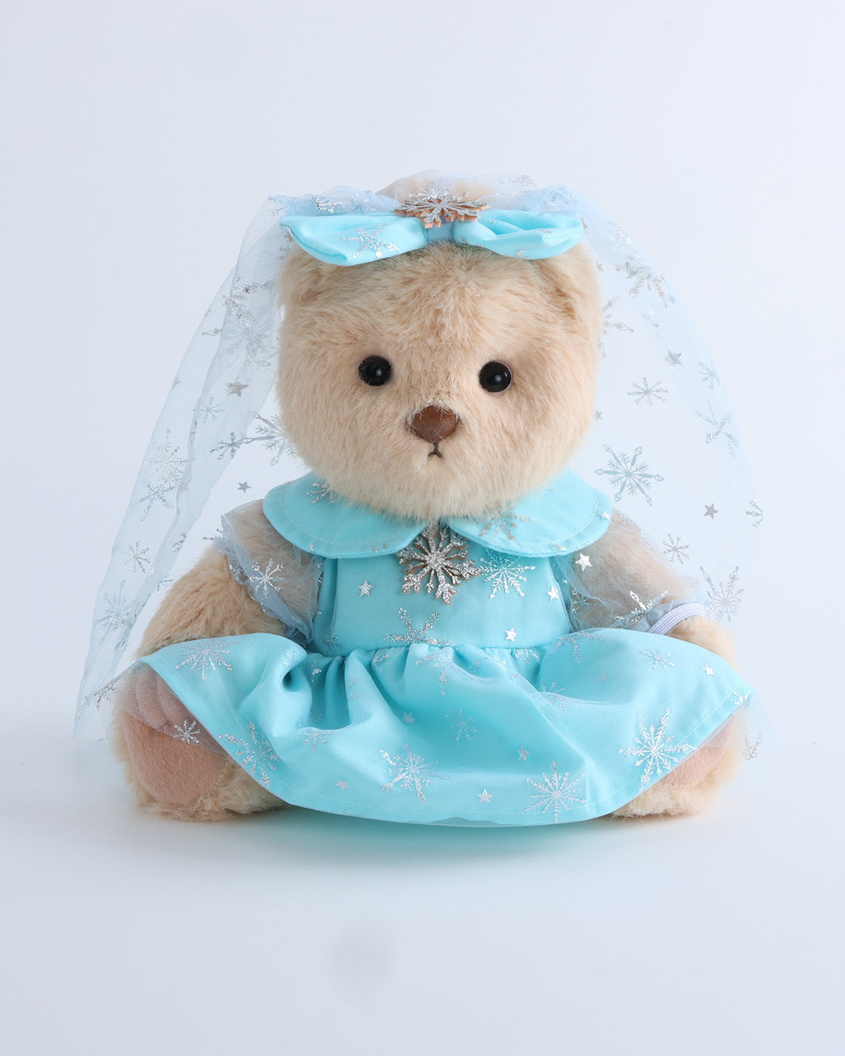 Milk Tea Long Hair Bear & Elsa Princess Dress Set of 2 - 12 Inches