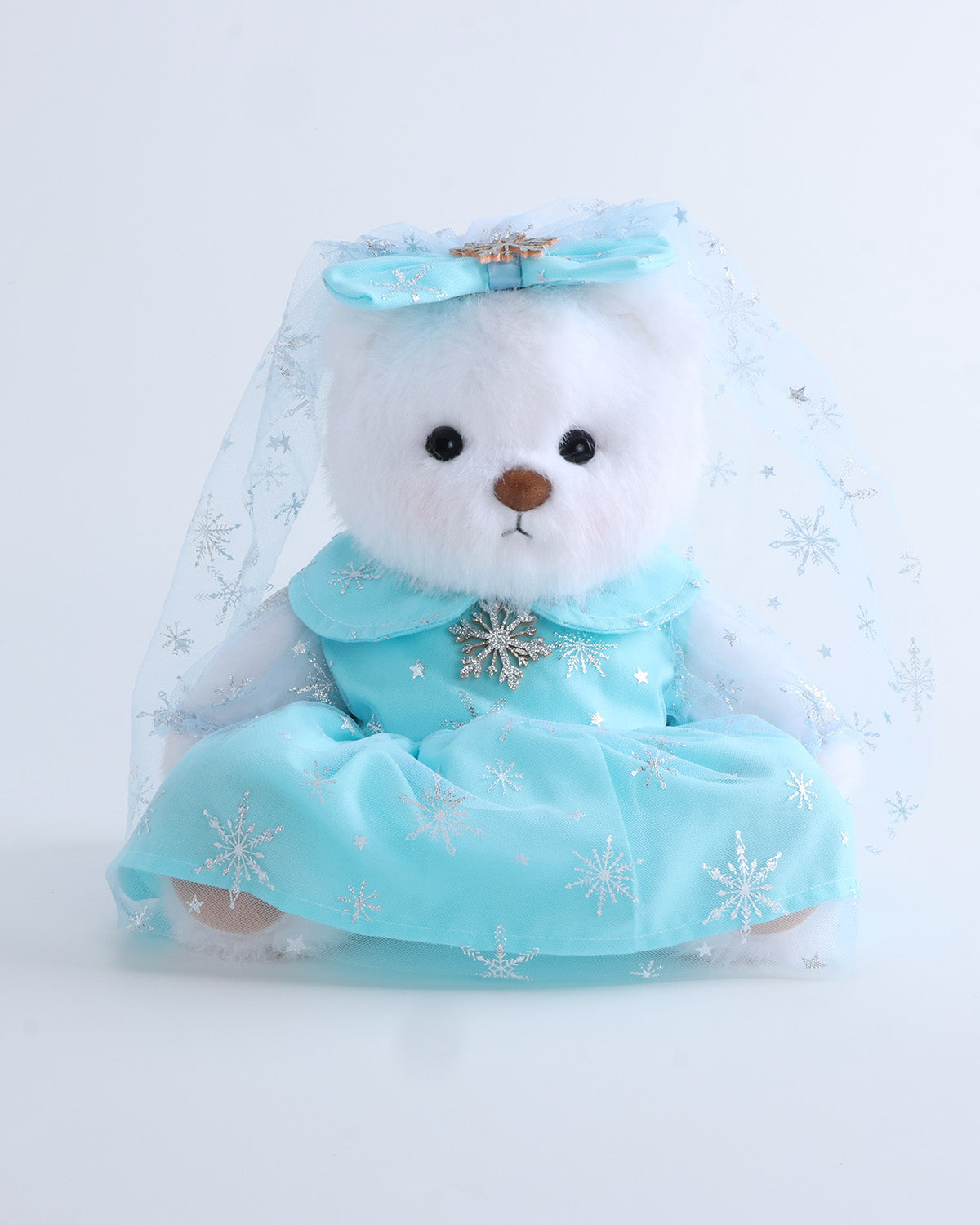 White Long Hair Bear & Elsa Princess Dress Set of 2 - 12 Inches