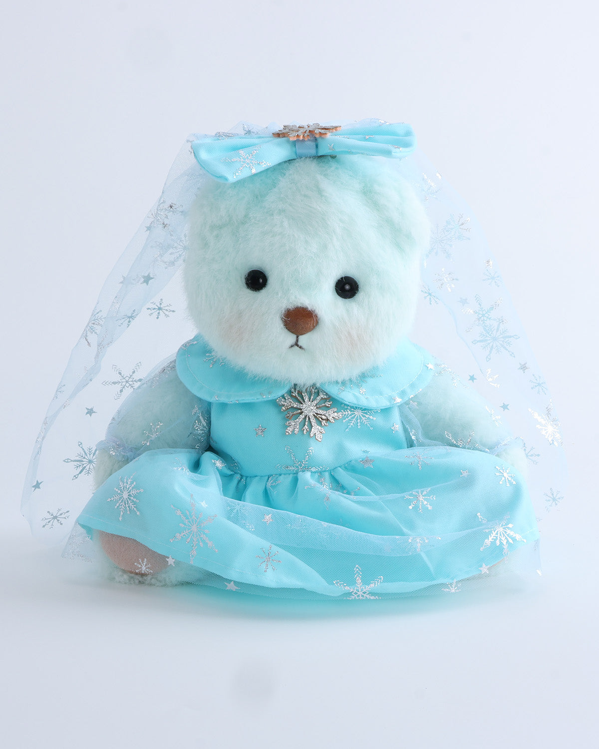 Mint Blue Long Hair Bear & Elsa Princess Dress Set of 2 - 12 Inches