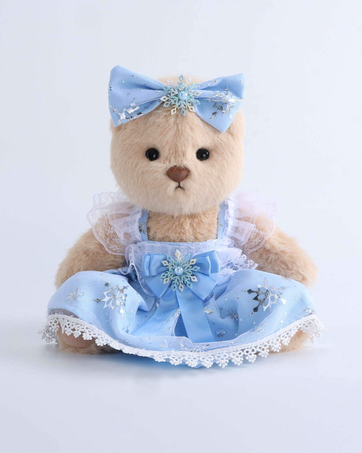 Milk Tea Long Hair Bear & Ice Princess Dress Set of 2 - 12 Inches