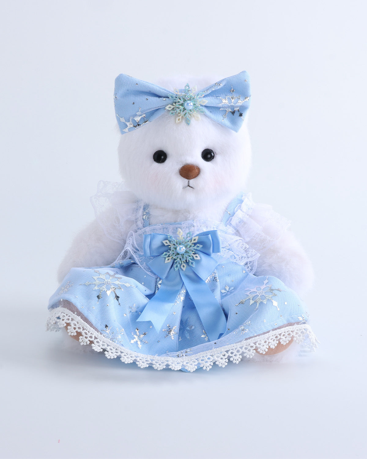 White Long Hair Bear & Ice Princess Dress Set of 2 - 12 Inches