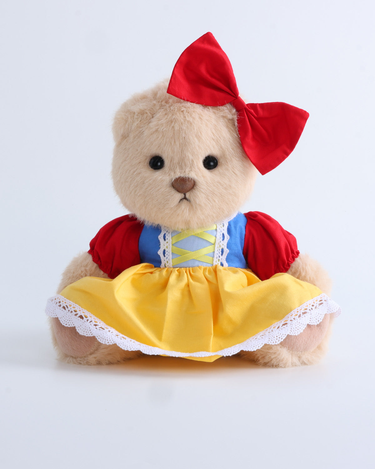 Milk Tea Long Hair Bear & Snow White Dress Set of 2 - 12 Inches
