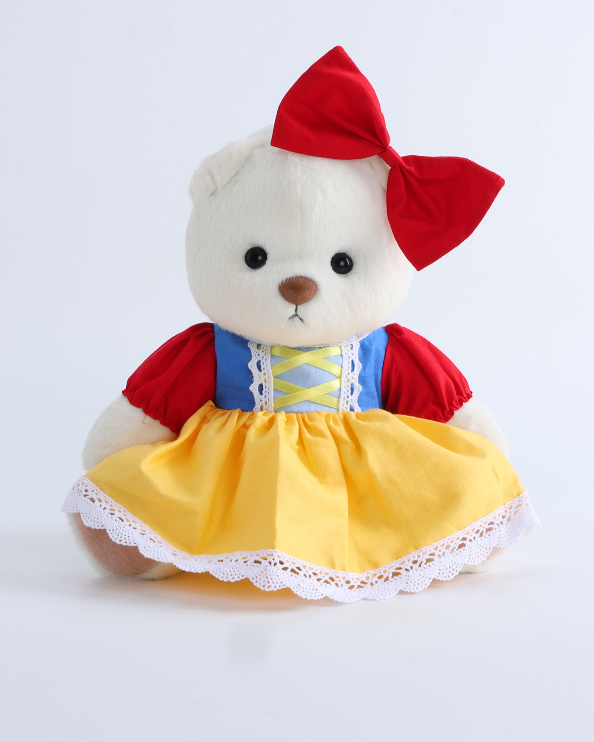 White Short Hair Bear & Snow White Dress Set of 2 - 12 Inches