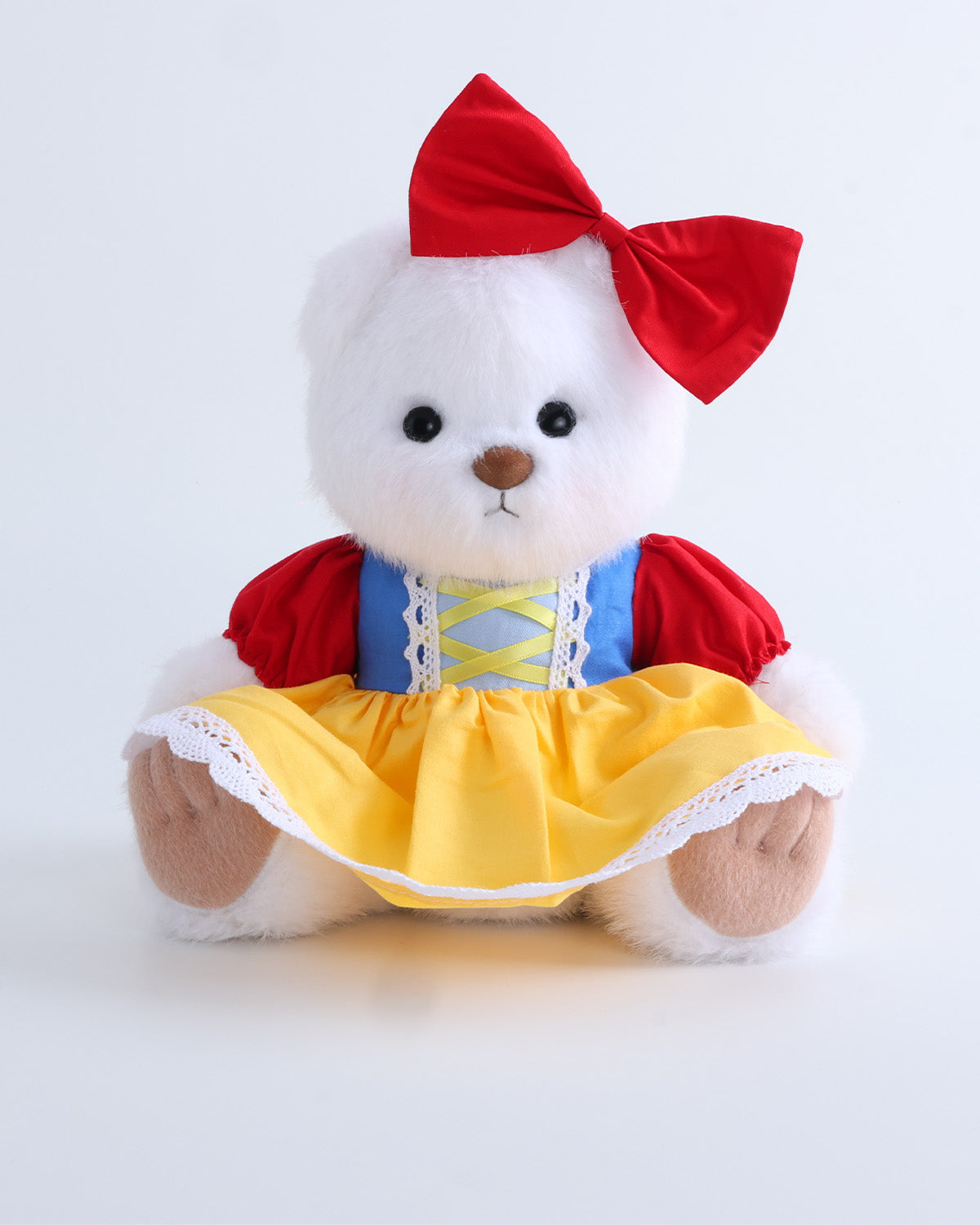 White Long Hair Bear & Snow White Dress Set of 2 - 12 Inches