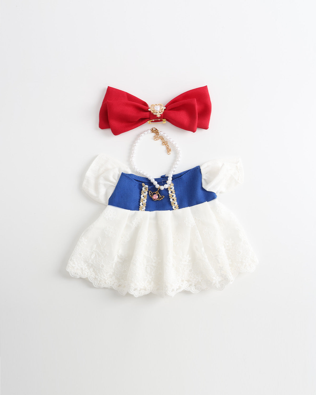 White Princess Dress Set of 3 - 12 Inches