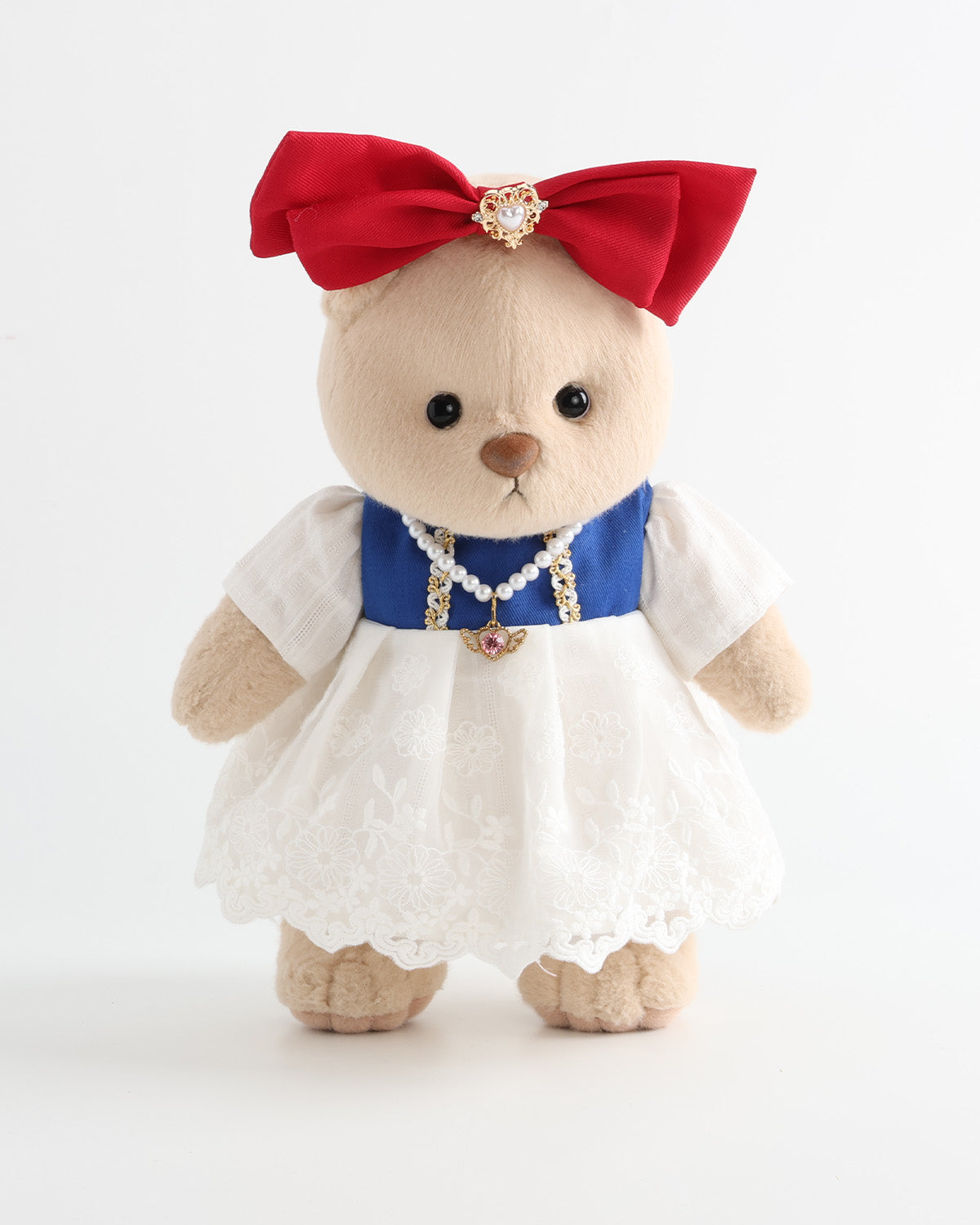 Teddy Bear & White Princess Dress Set of 3 - 12 Inches