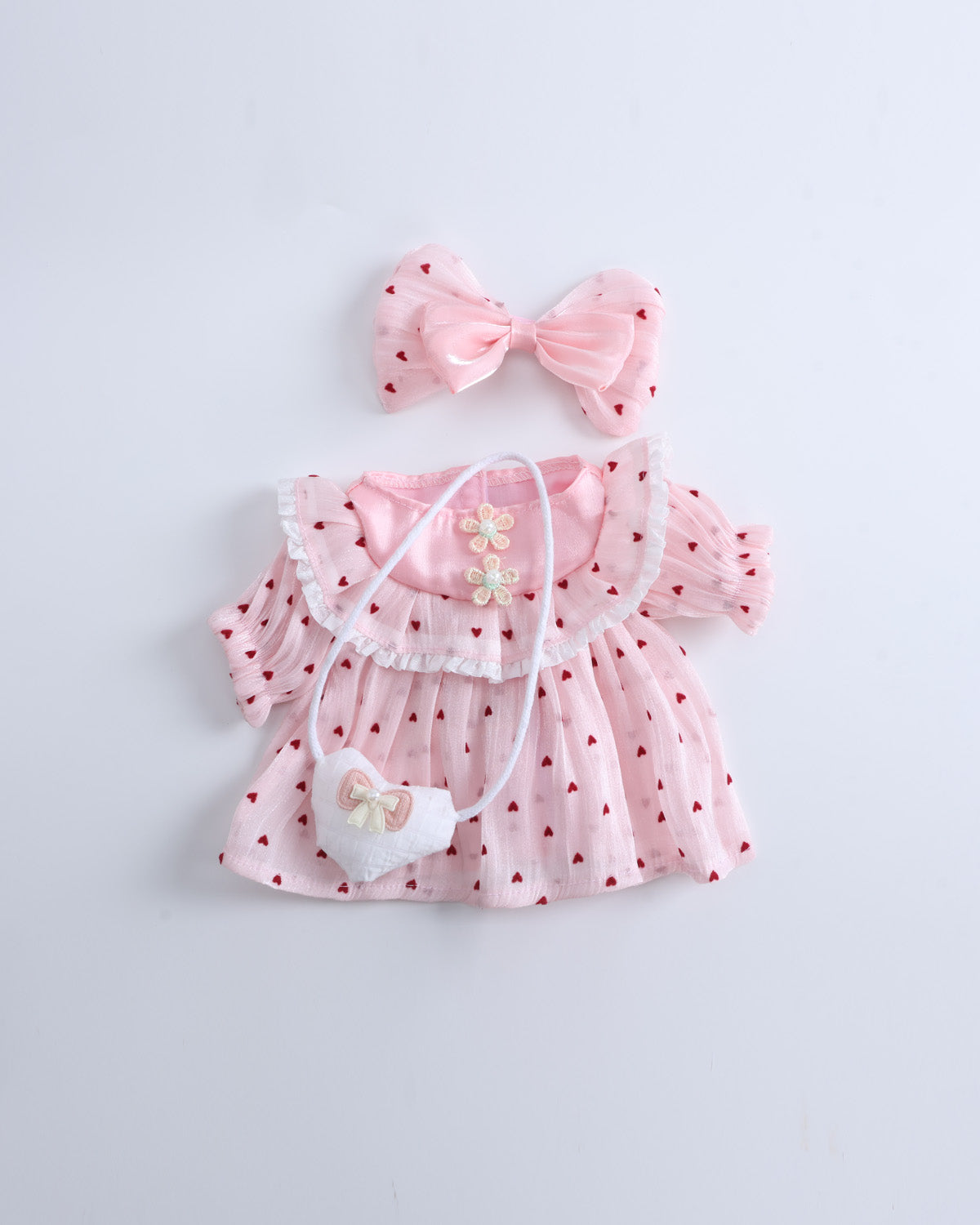 Pink Heart Dress Set of 3 - 12 Inches