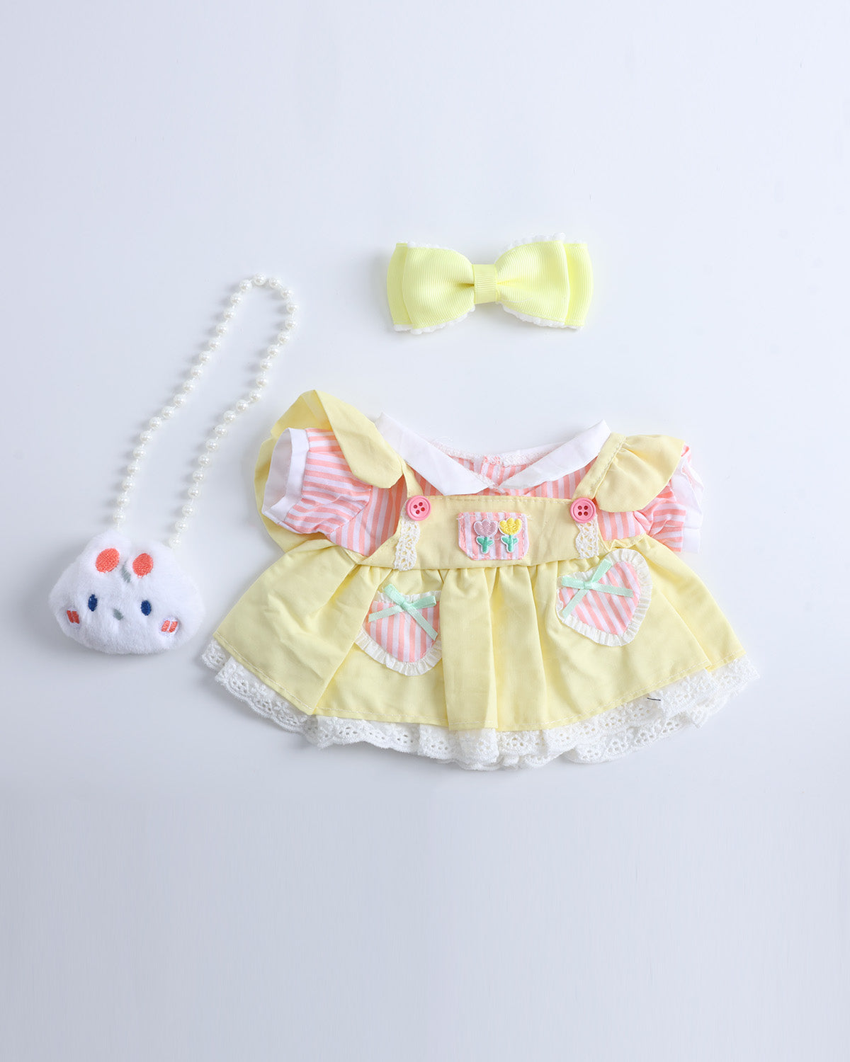 Yellow Cream Dress  Set of 3 - 12 Inches
