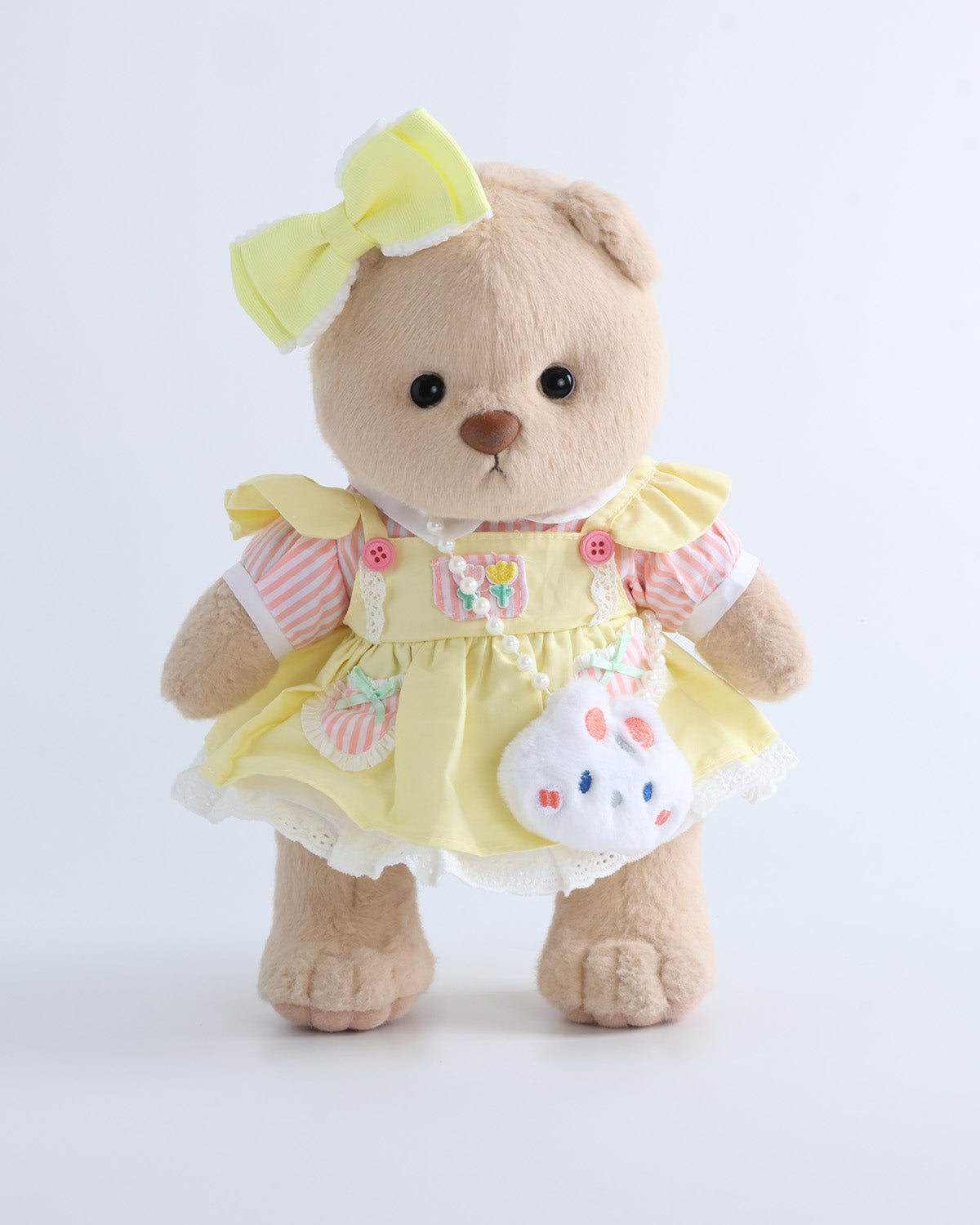 Teddy Bear & Yellow Cream Dress  Set of 3 - 12 Inches