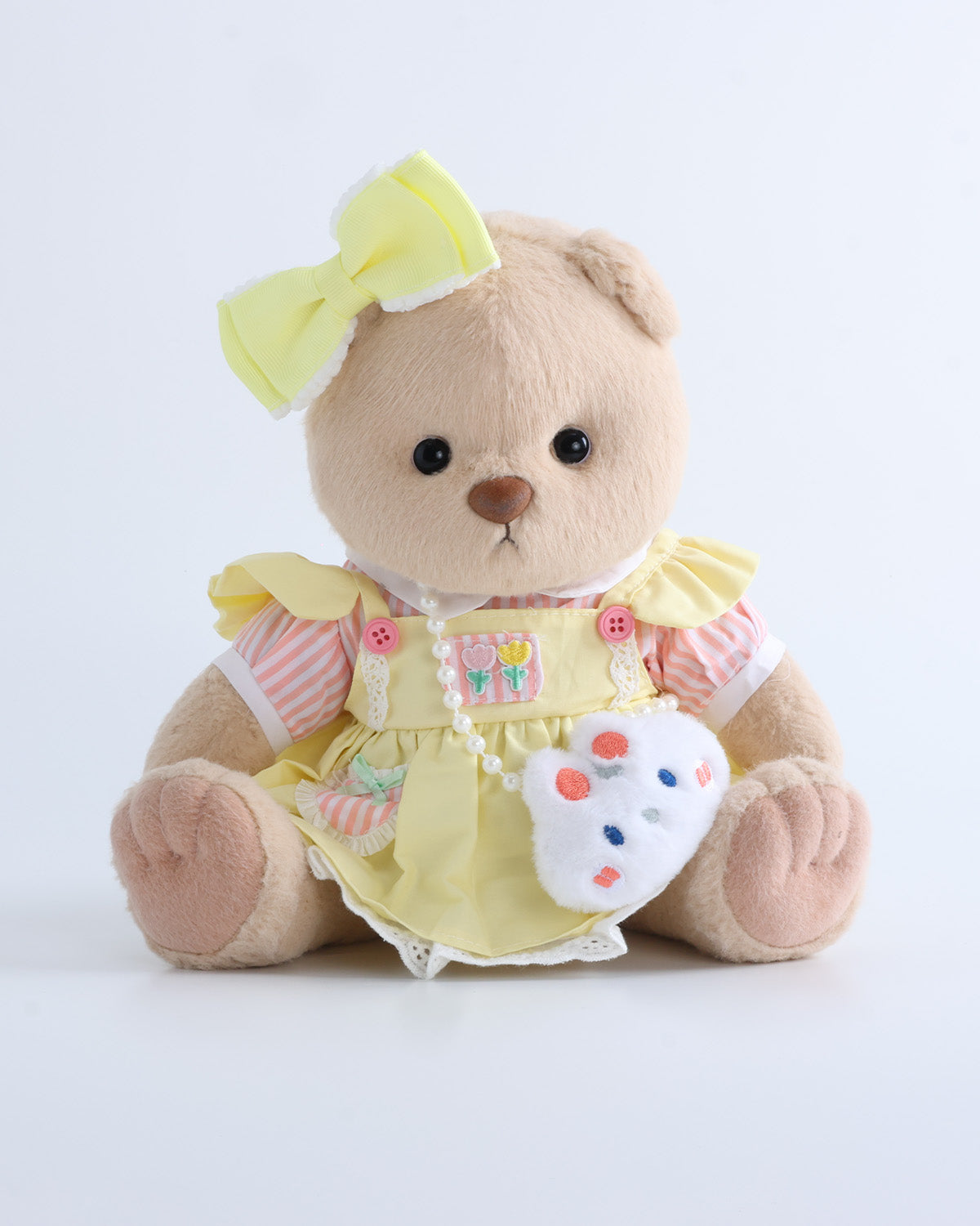 Teddy Bear & Yellow Cream Dress  Set of 3 - 12 Inches
