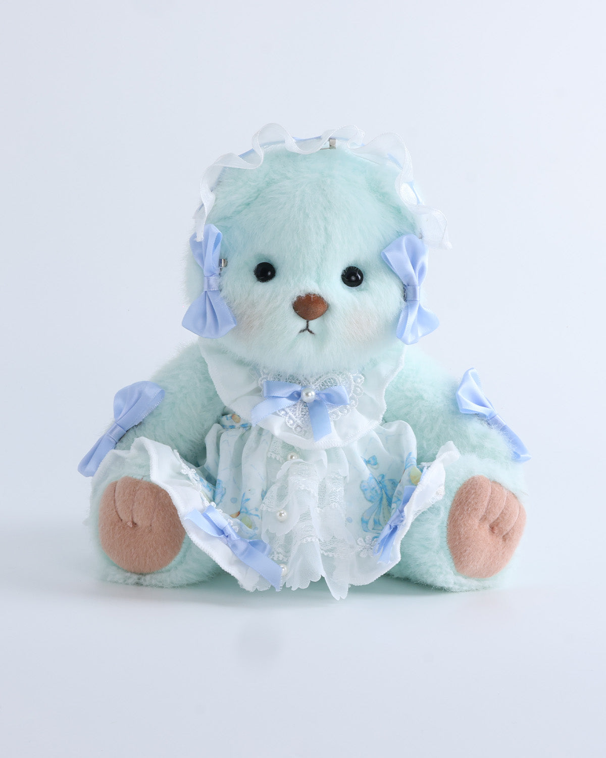Mint Blue Long Hair Bear & The Little Mermaid Dress Set of 6 - 12 Inches
