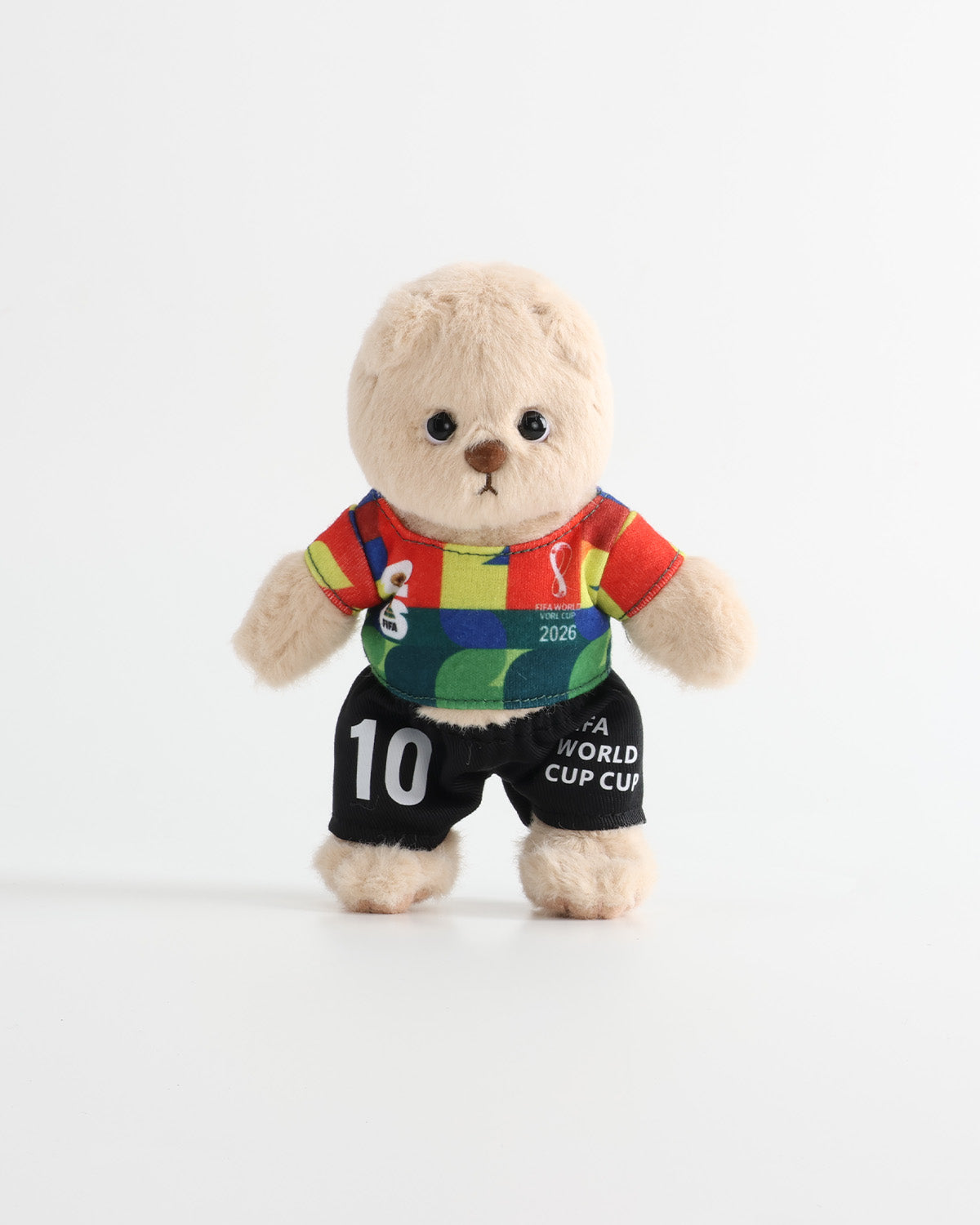 Teddy Bear & Colorful Block Print Soccer Jersey Set of 2 - 6 Inches