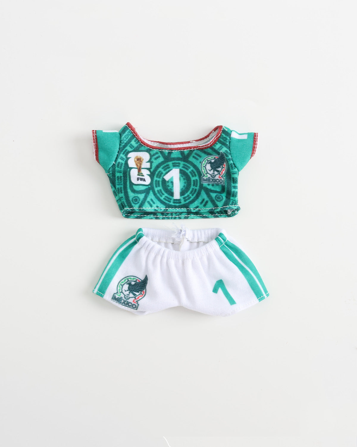 Green-White Number 1 Soccer Jersey Set of 2 - 6 Inches
