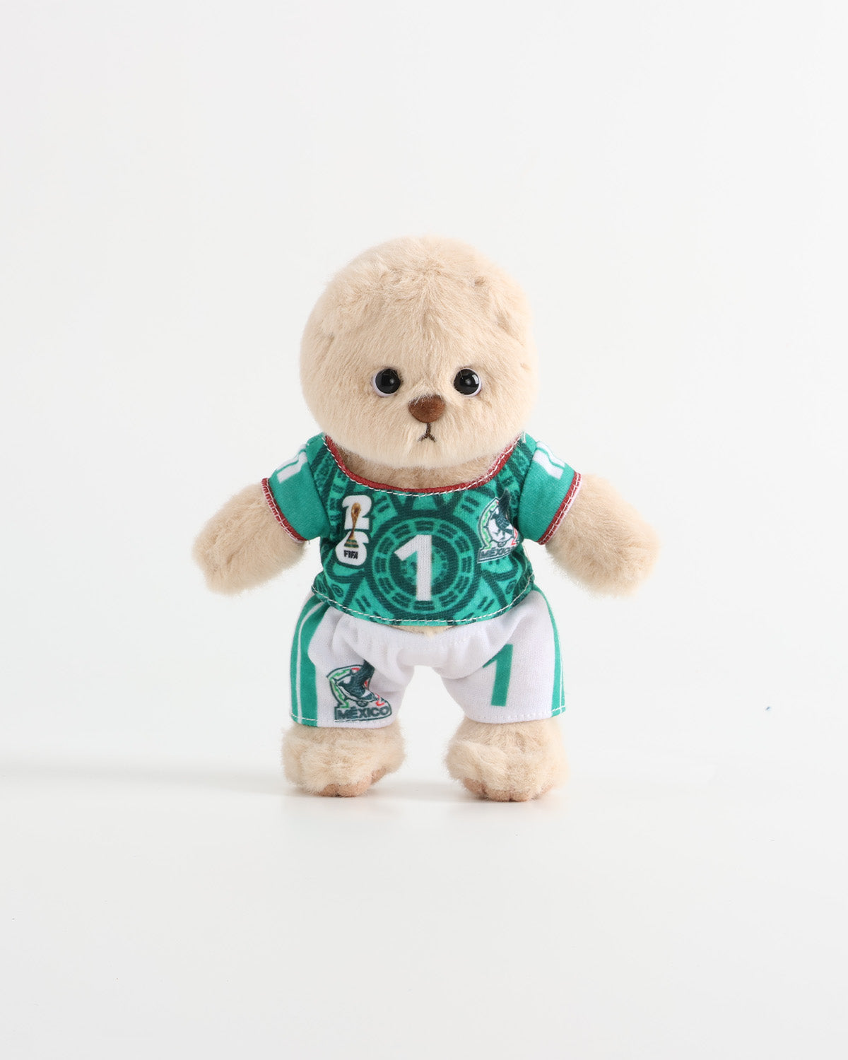 Teddy Bear & Green-White Number 1 Soccer Jersey Set of 2 - 6 Inches