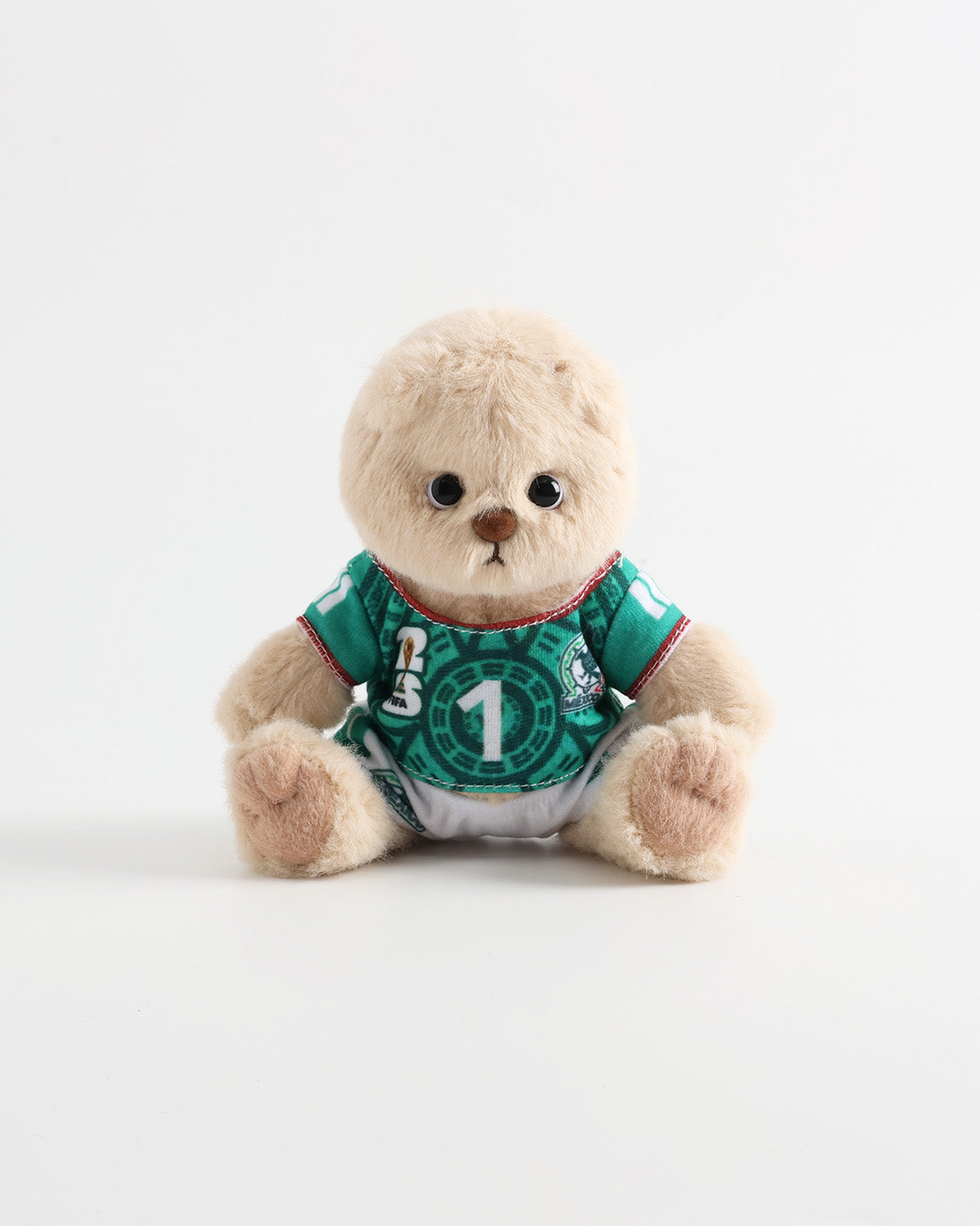 Teddy Bear & Green-White Number 1 Soccer Jersey Set of 2 - 6 Inches