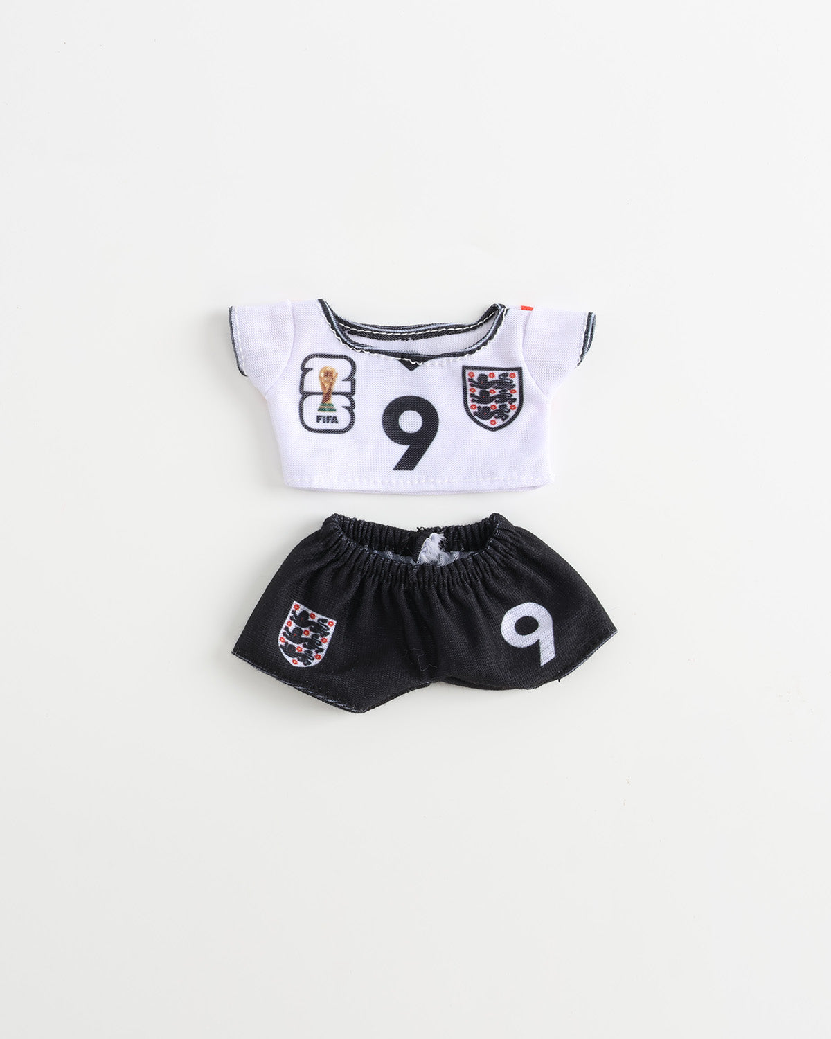 White-Black Number 9 Soccer Jersey Set of 2 - 6 Inches